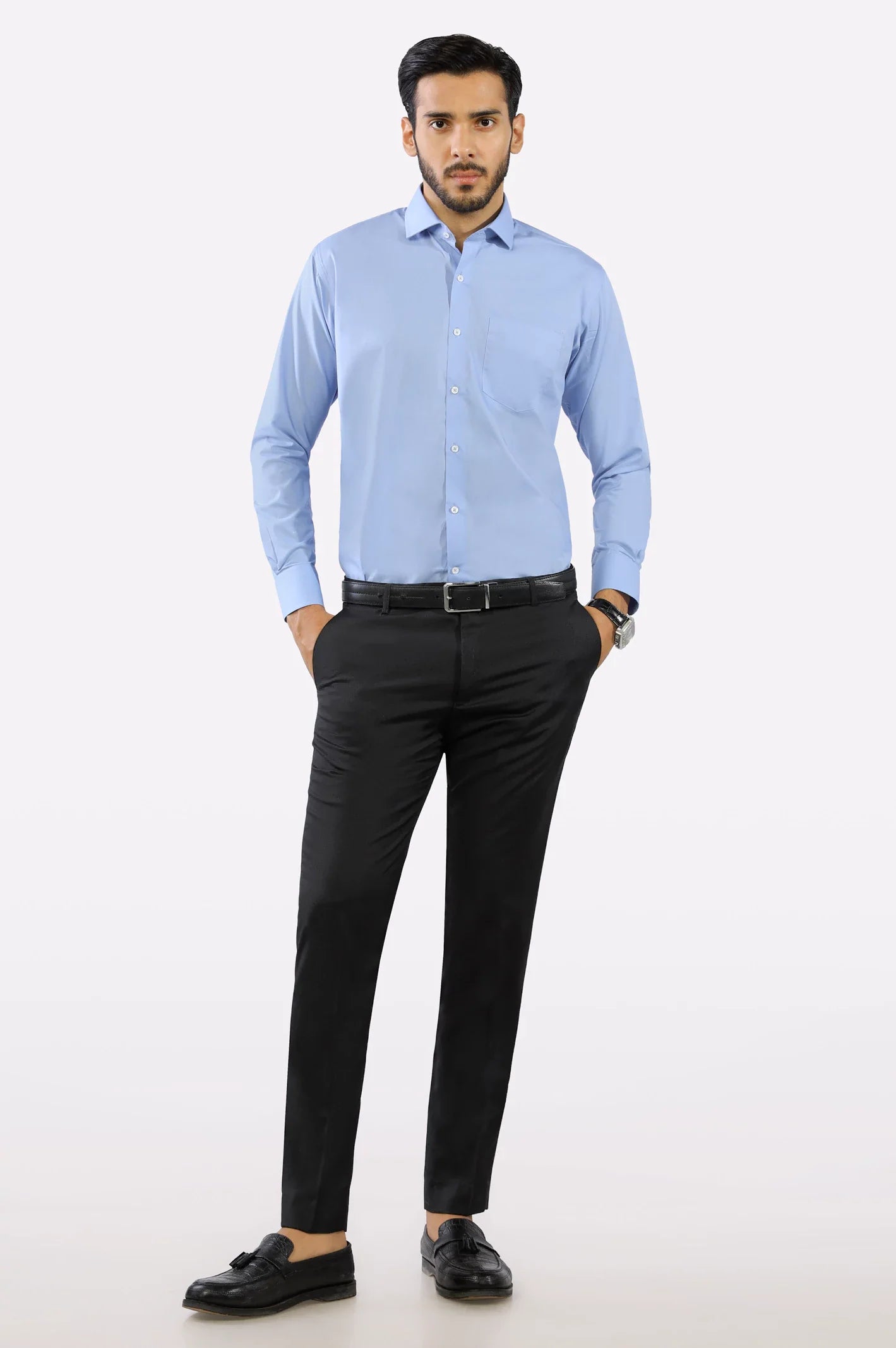 Light Blue Plain Formal Shirt