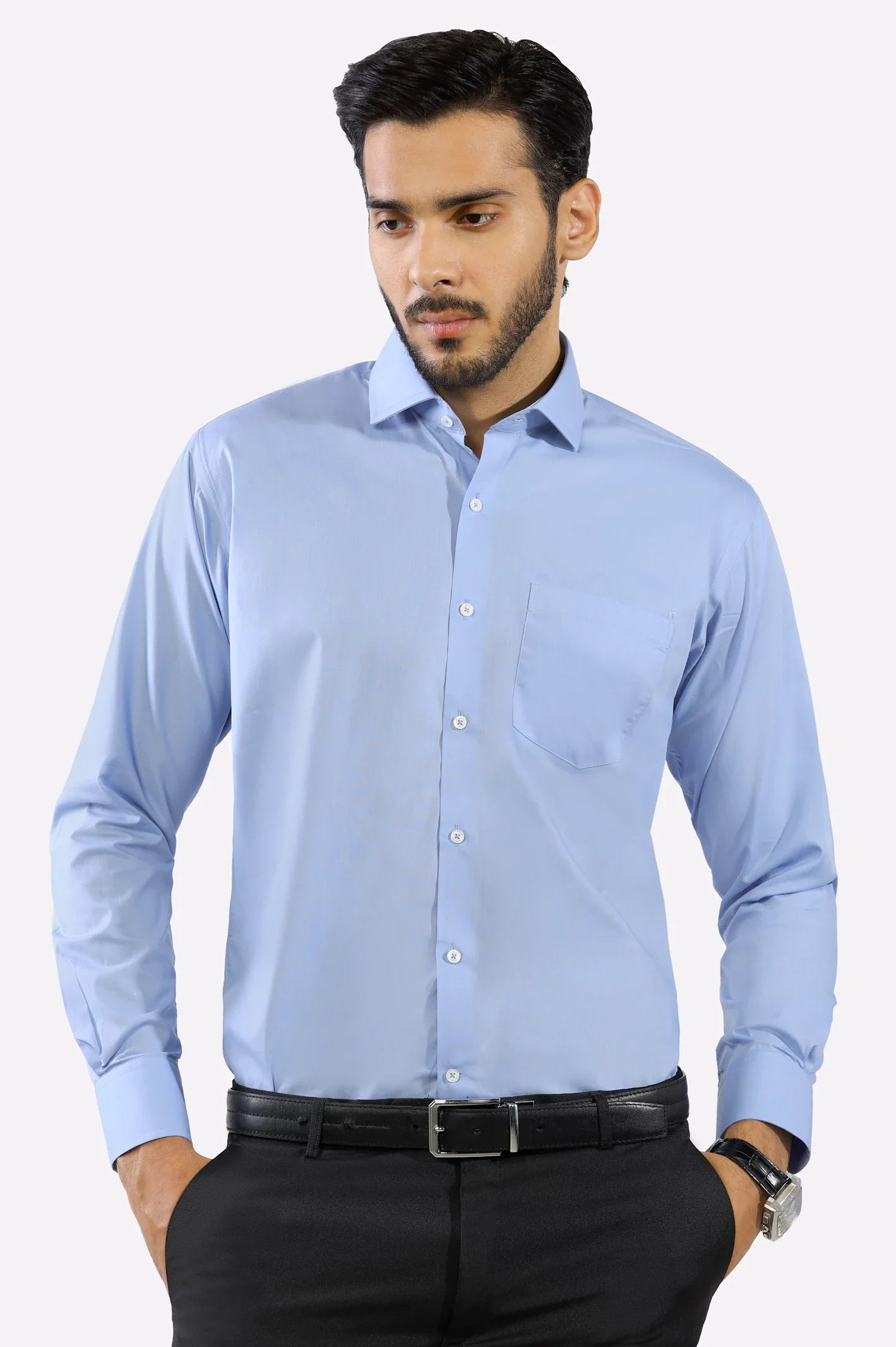 Light Blue Plain Formal Shirt