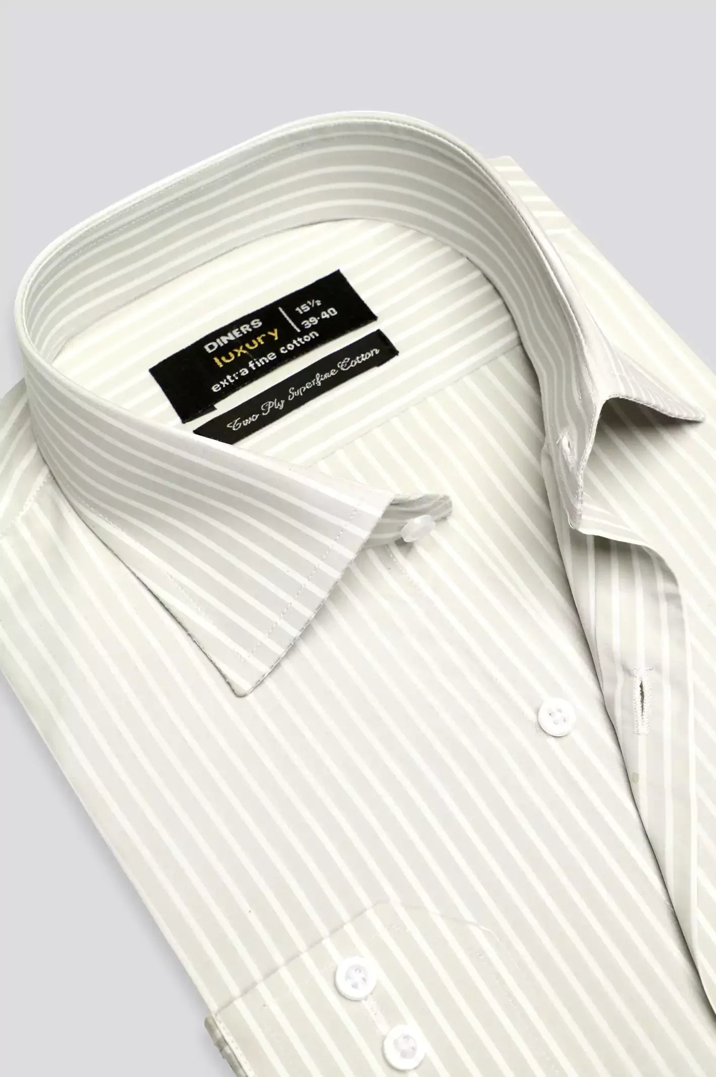 Grey Pencil Stripe Formal Shirt From Diners