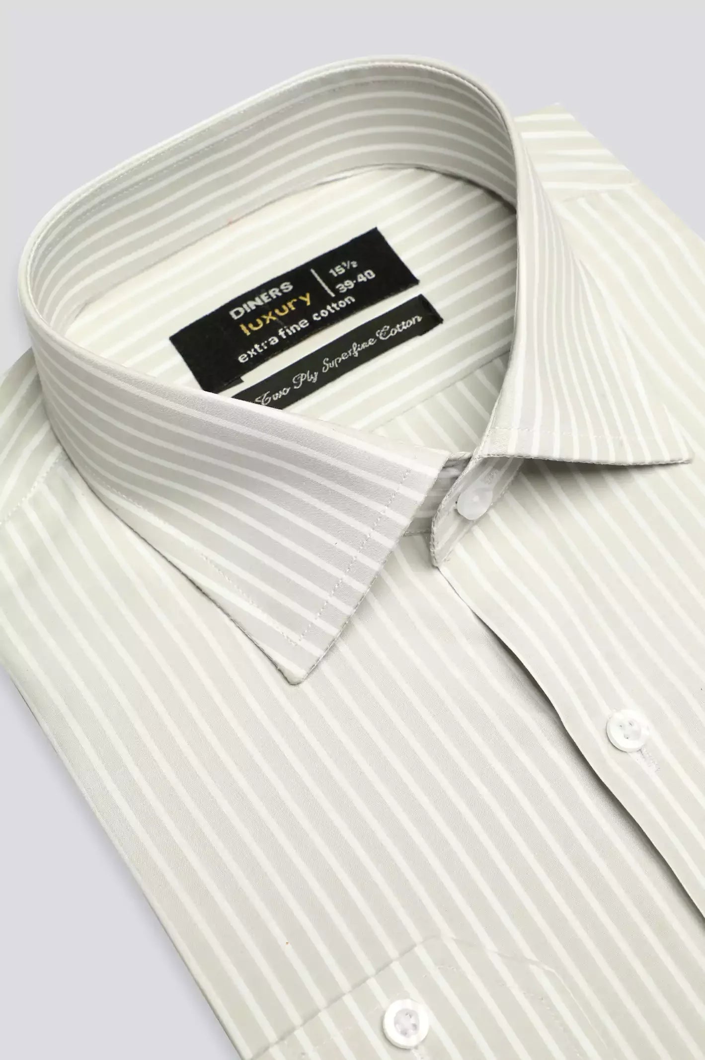 Grey Pencil Stripe Formal Shirt From Diners