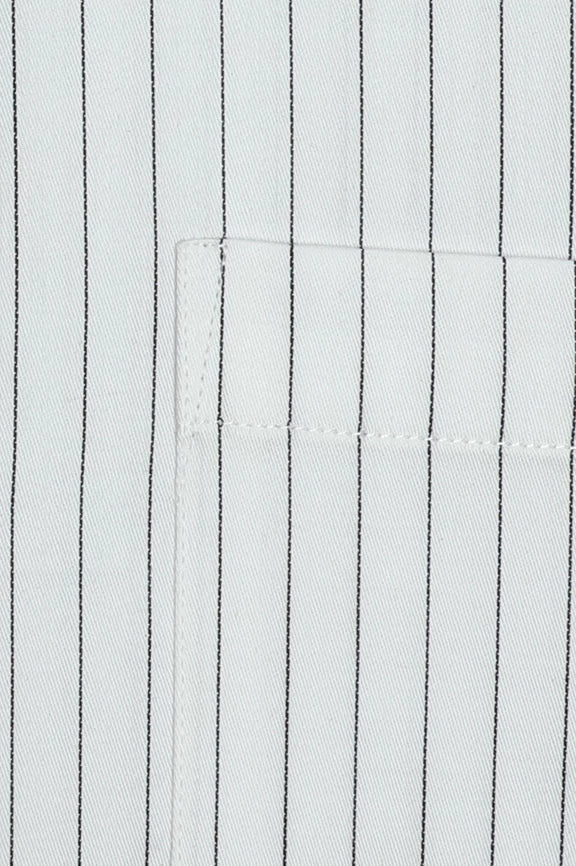 White Hairline Stripe Formal Shirt