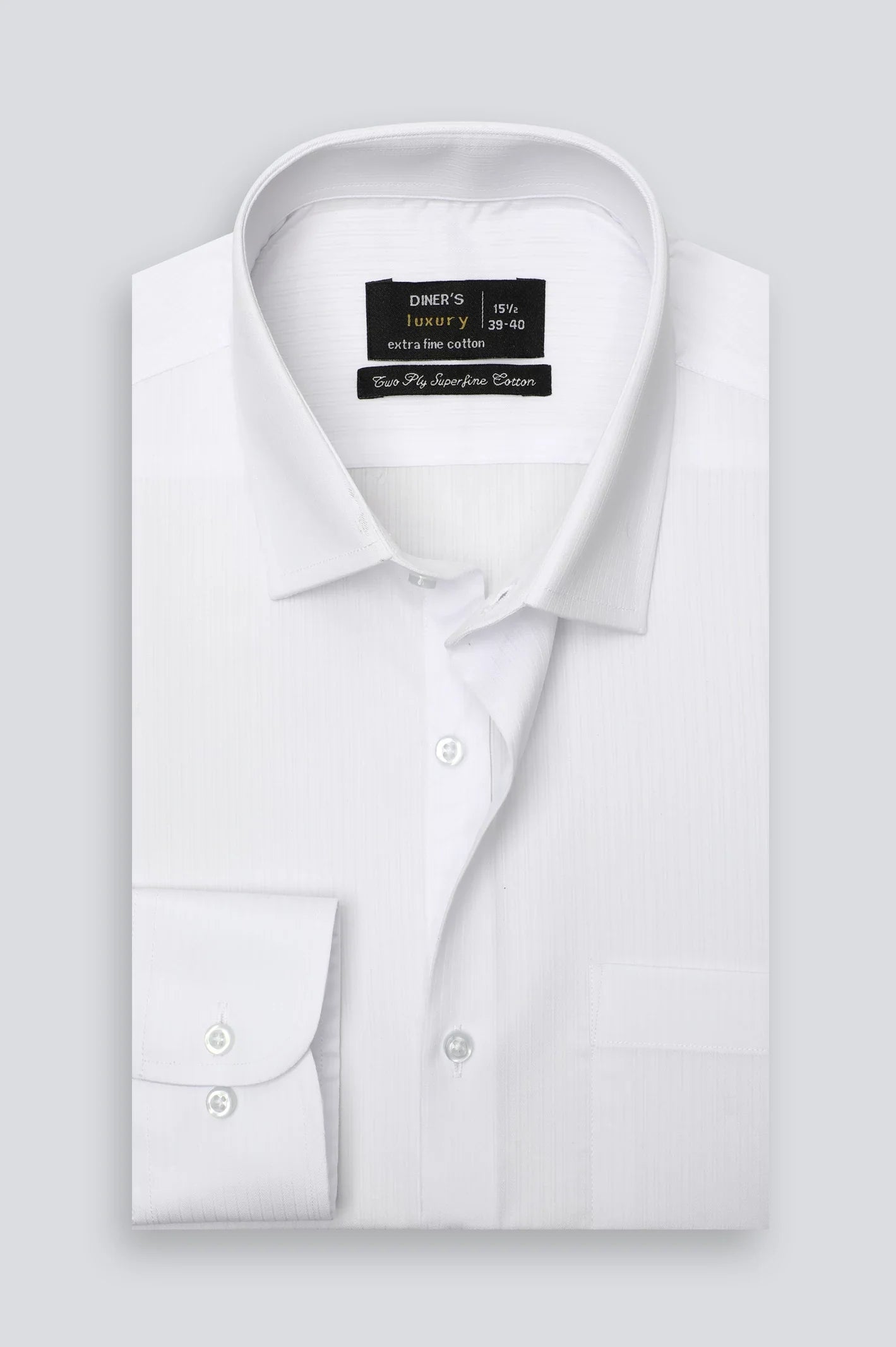 White Stripe Textured Formal Shirt