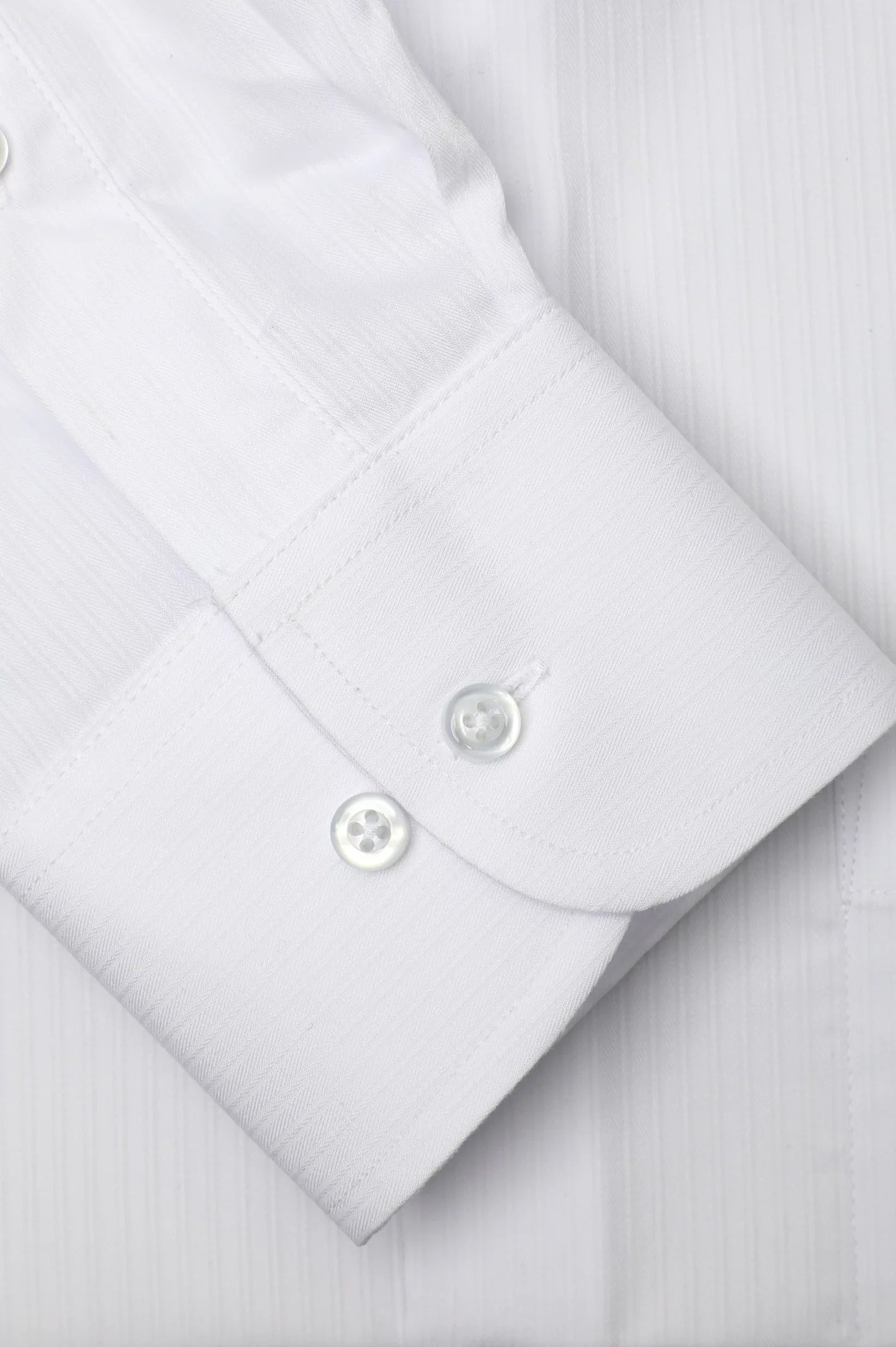 White Stripe Textured Formal Shirt