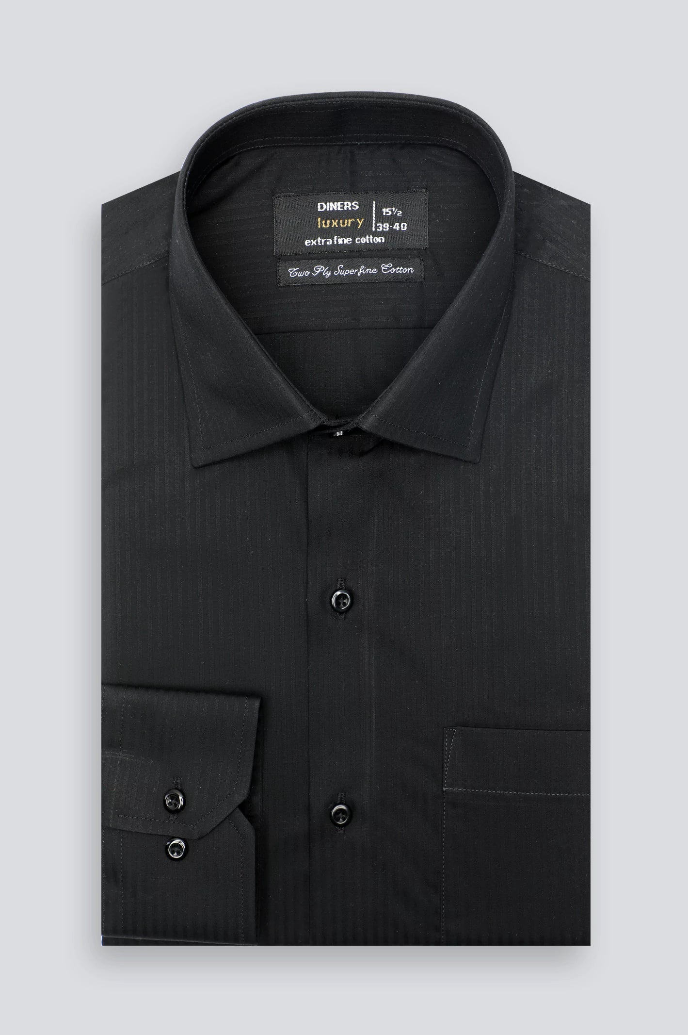 Black Stripe Textured Formal Shirt