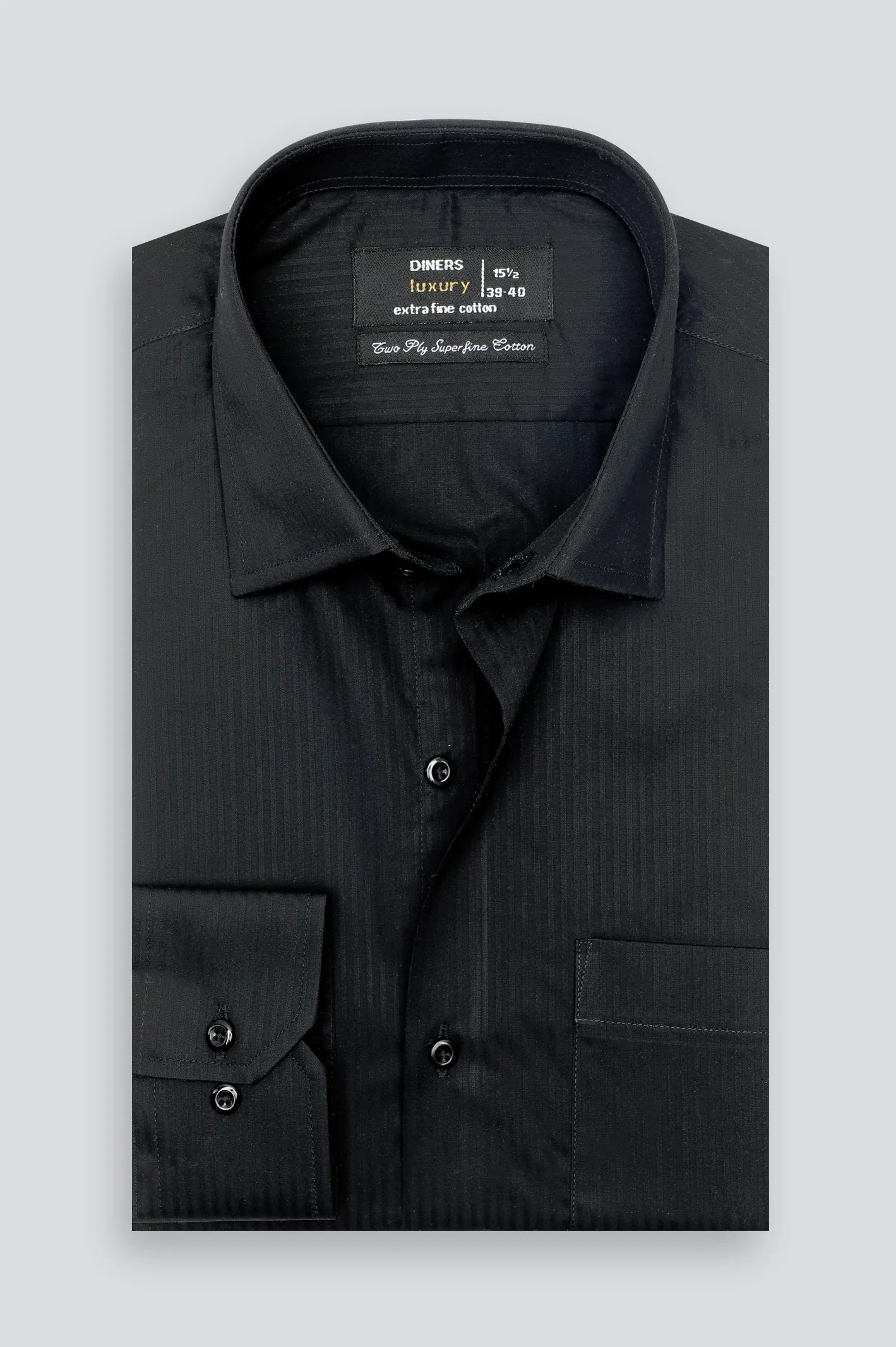 Black Stripe Textured Formal Shirt