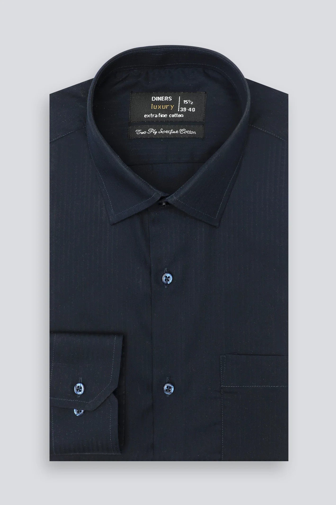 Navy Blue Textured Formal Shirt