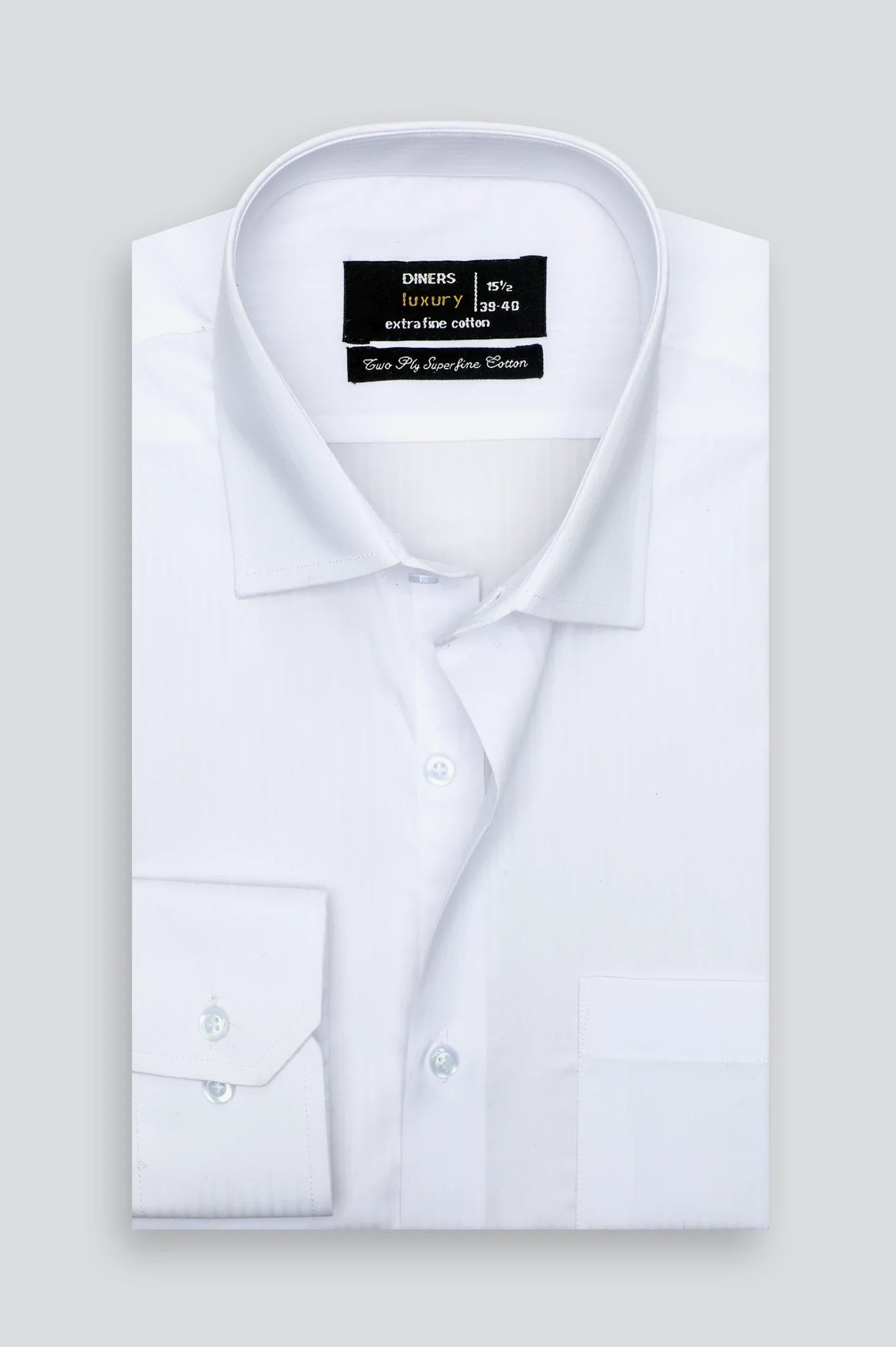 White Textured Formal Shirt