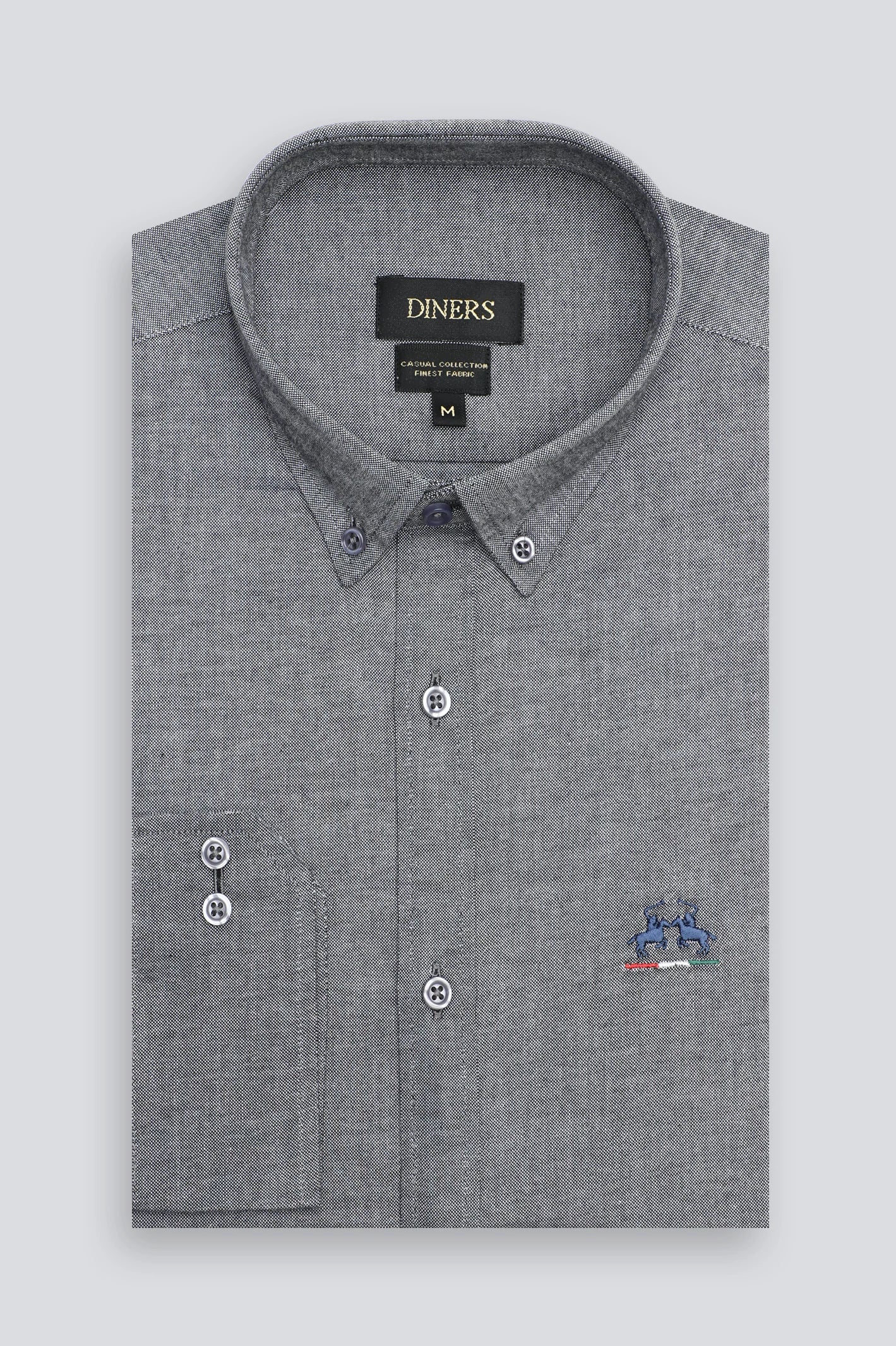 Black Textured Casual Shirt