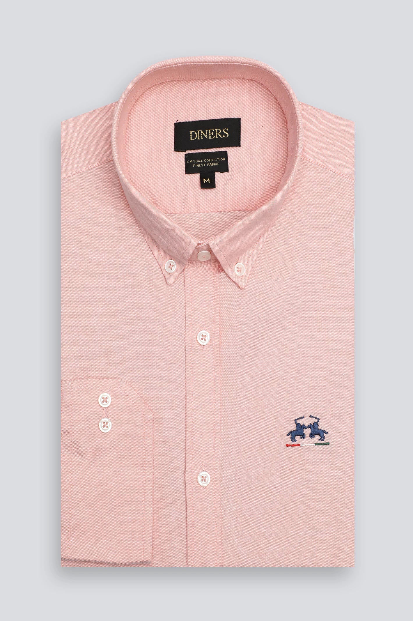 Peach Self Textured Casual Shirt