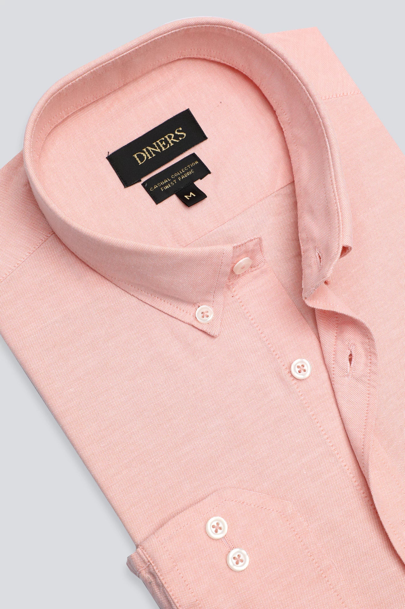 Peach Self Textured Casual Shirt