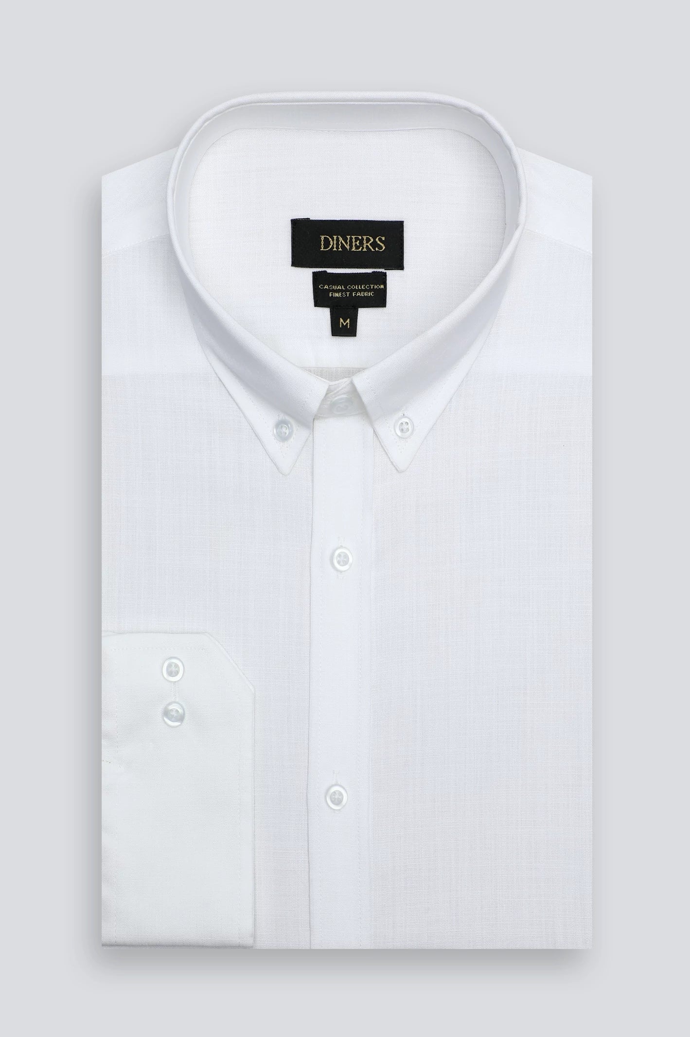 White Self Textured Casual Shirt