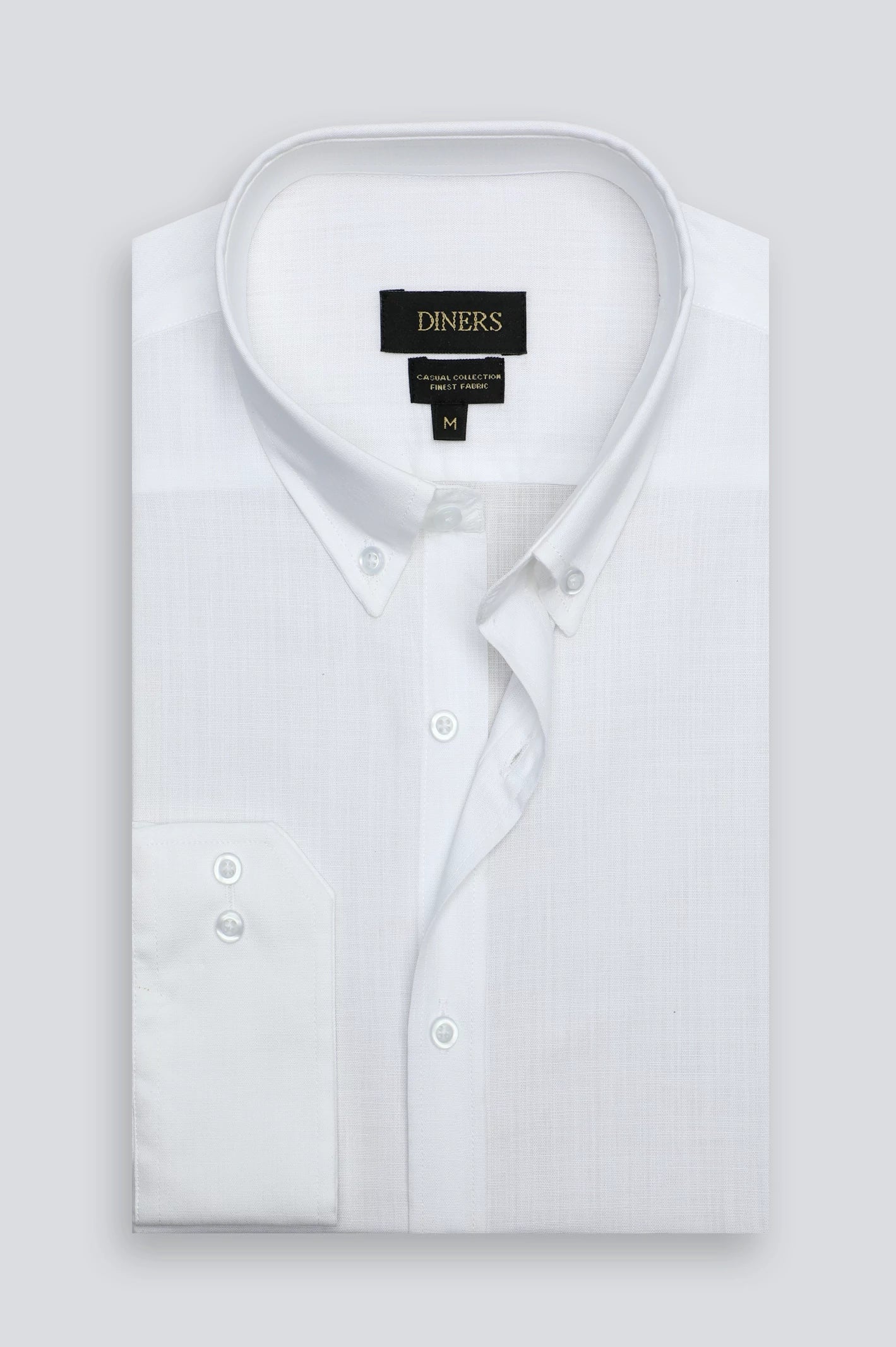 White Self Textured Casual Shirt