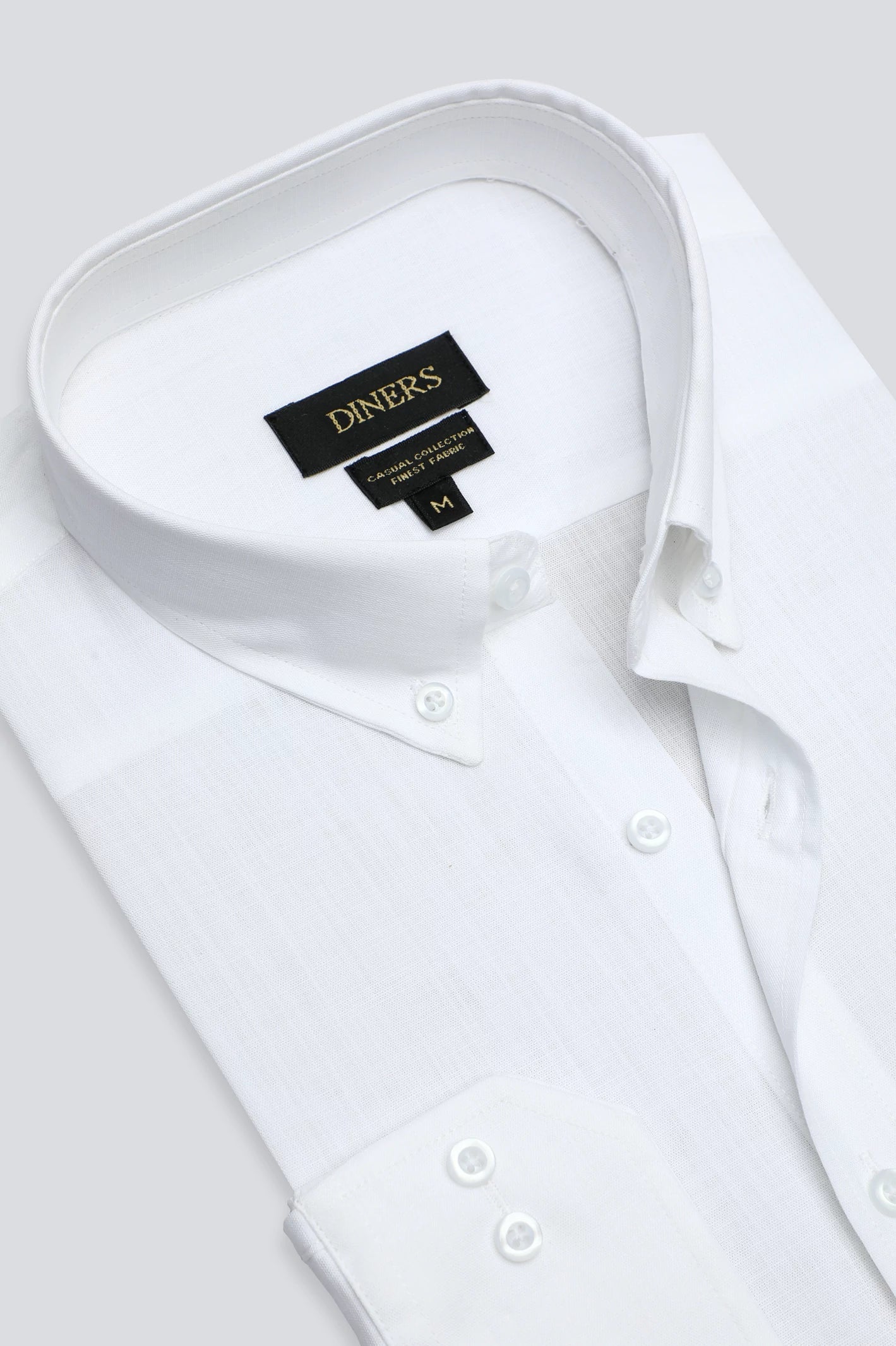 White Self Textured Casual Shirt