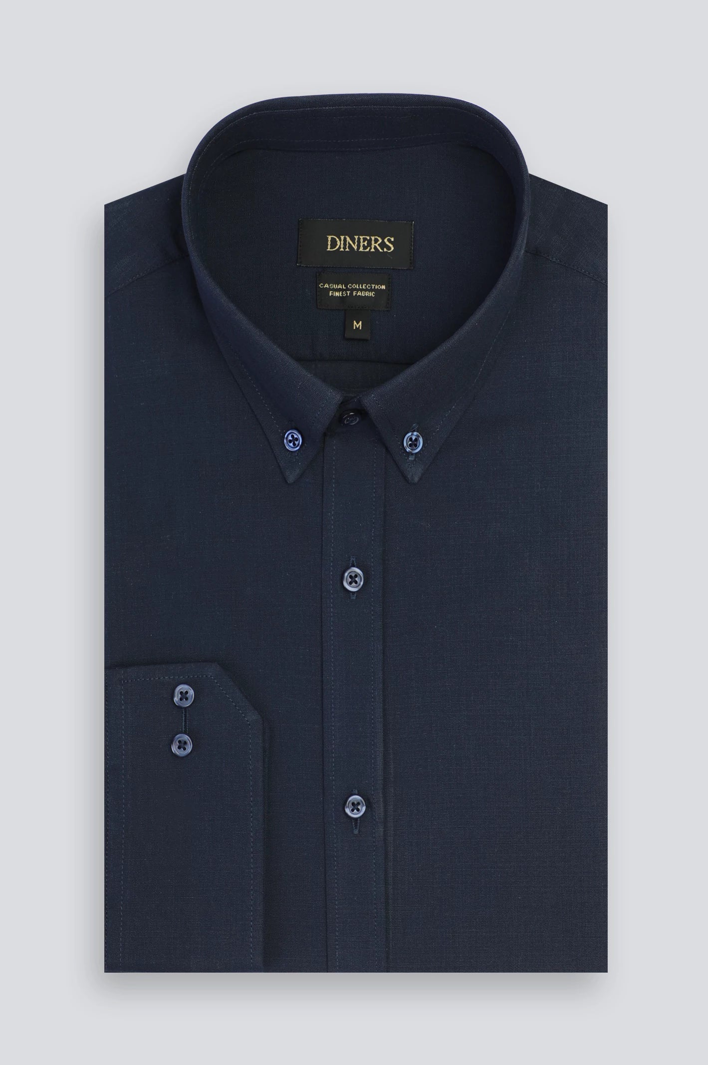 Navy Blue Plain Casual Shirt