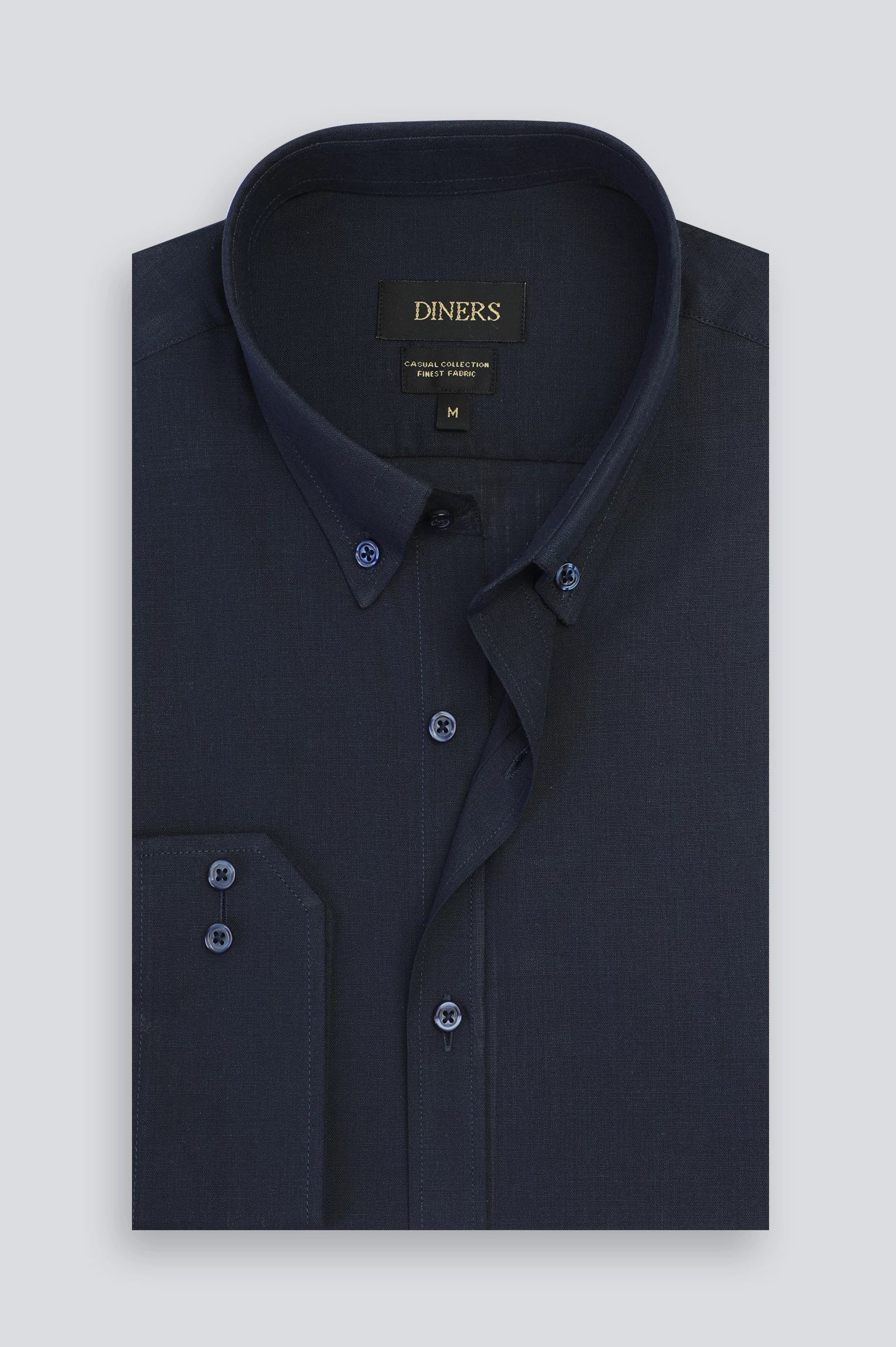 Navy Blue Plain Casual Shirt