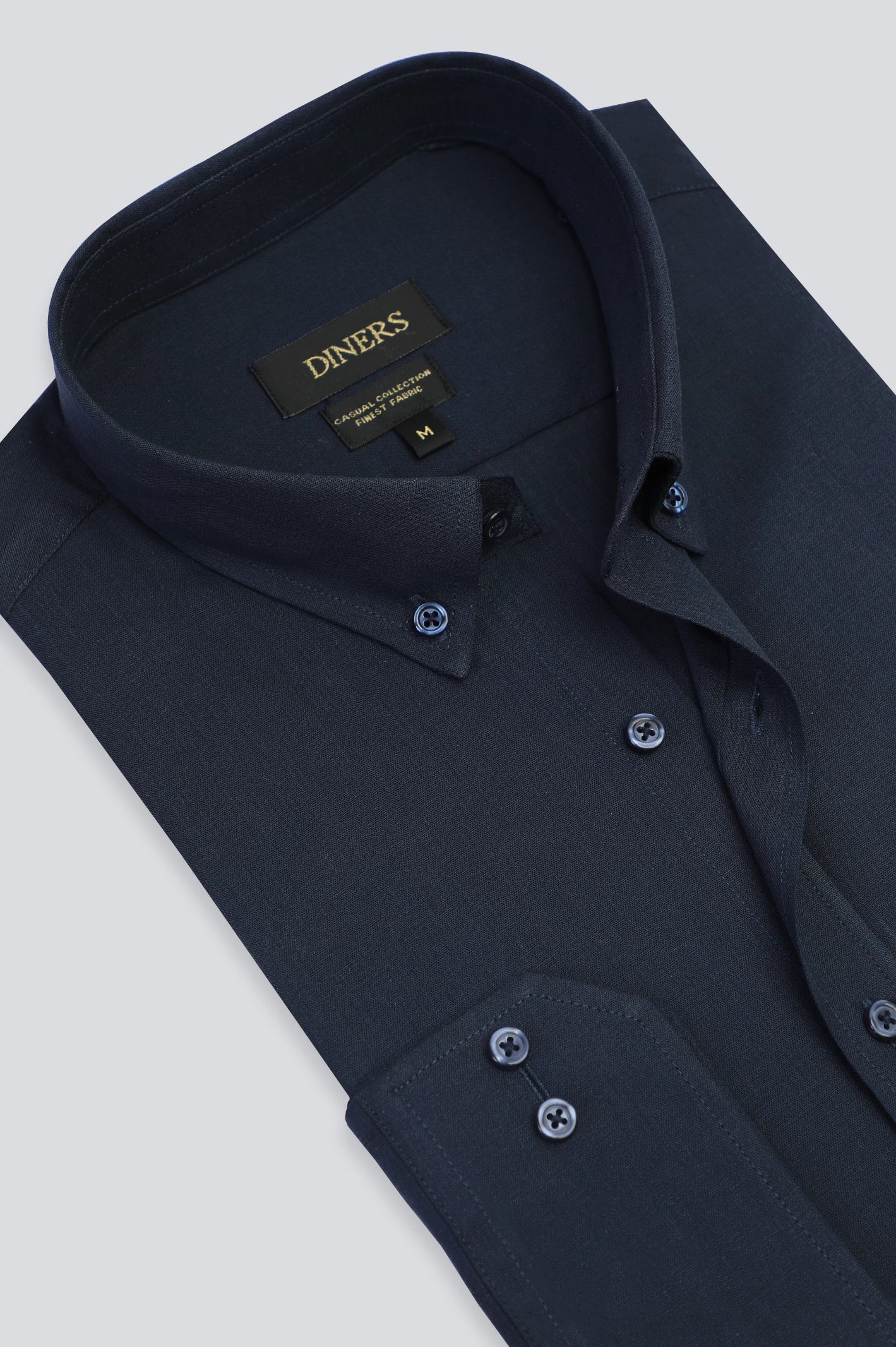 Navy Blue Plain Casual Shirt