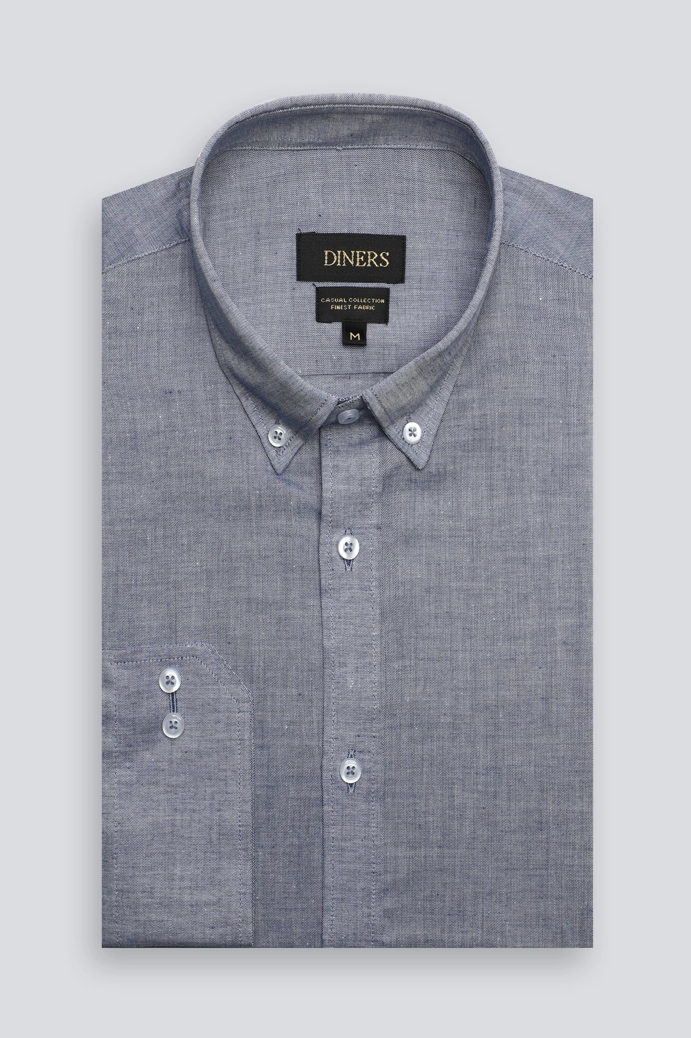 Blue Textured Casual Shirt