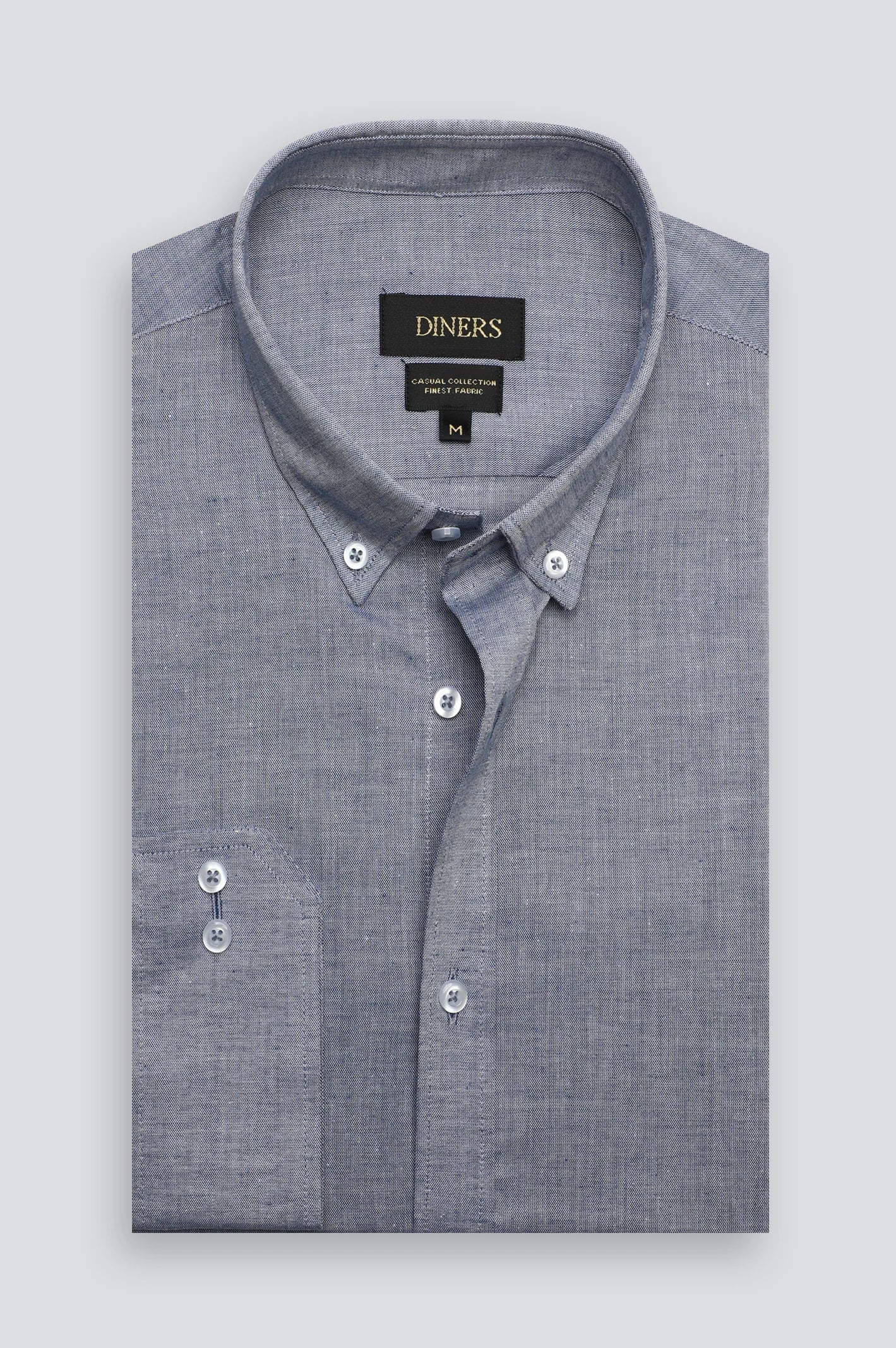 Blue Textured Casual Shirt