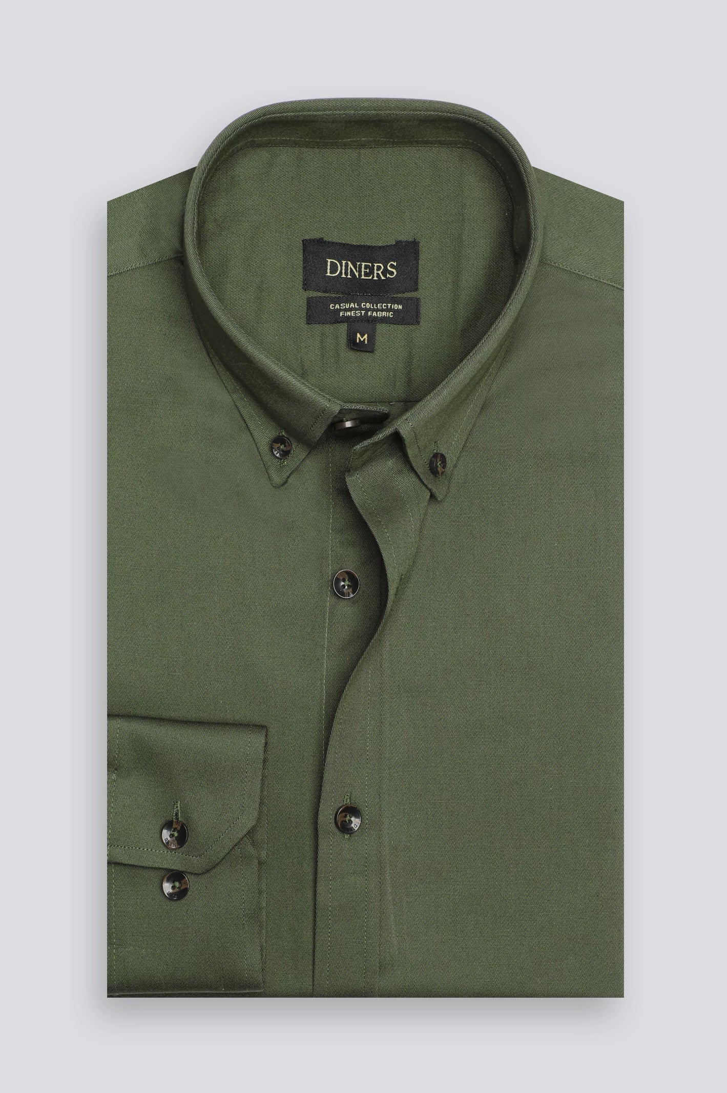 Olive Plain Casual Shirt