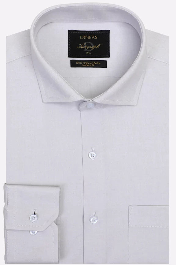 Light Grey Self Formal Autograph Shirt