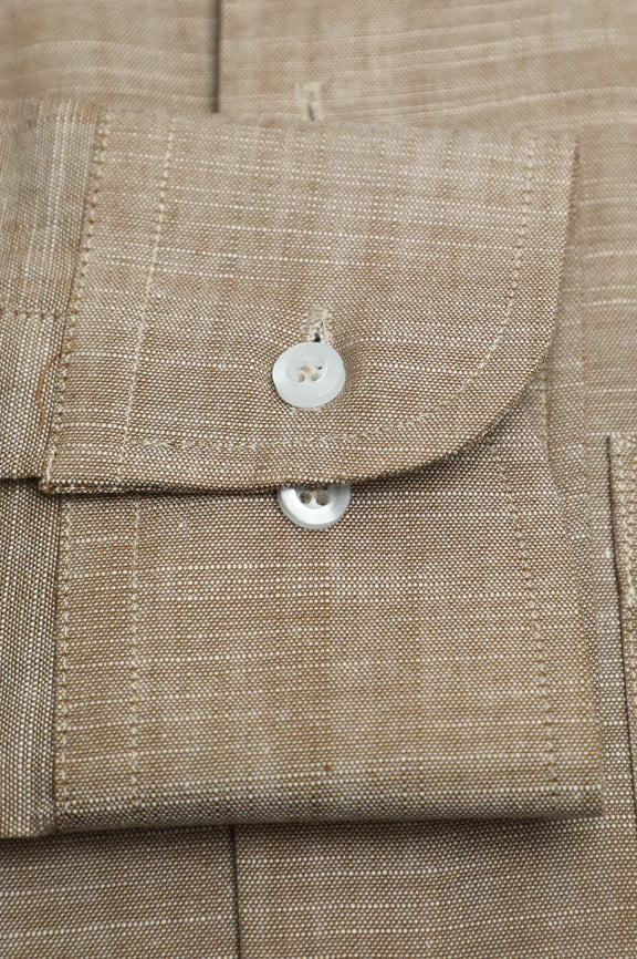 Brown Formal Autograph Linen Shirt