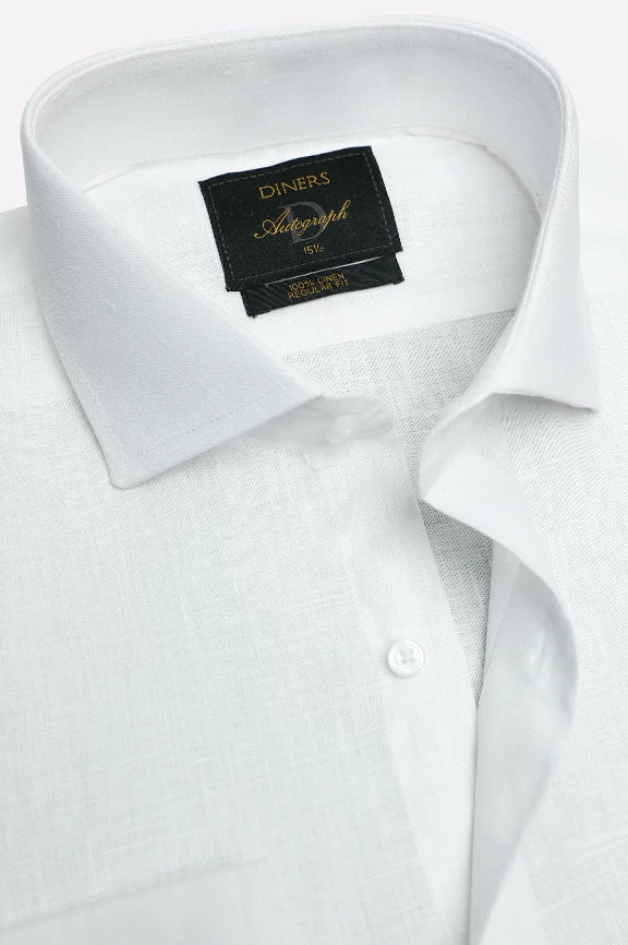 White Formal Autograph Linen Shirt