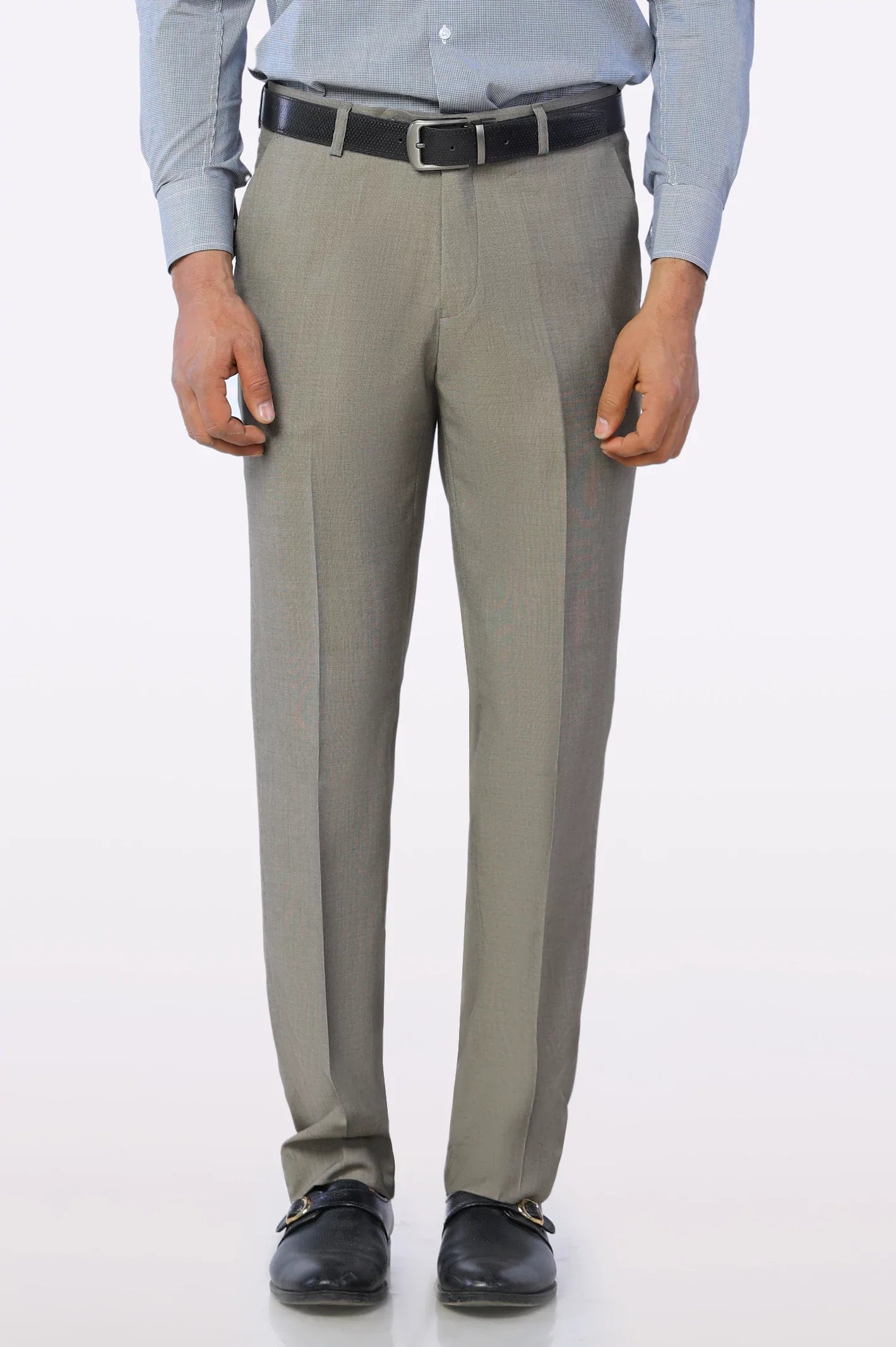 Dark Fawn Hem Design Silk Trouser