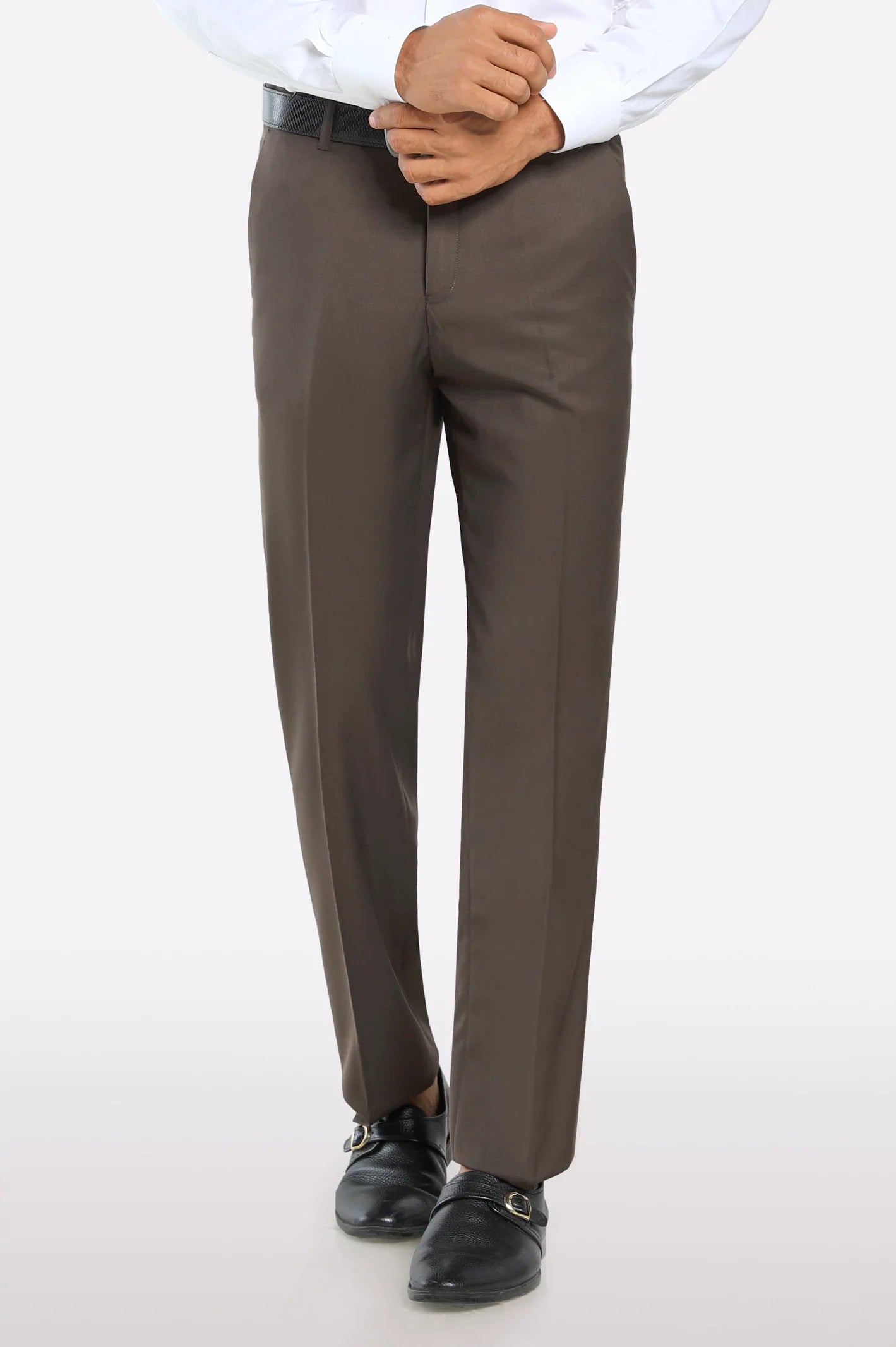 Brown Regular Fit Formal Trouser