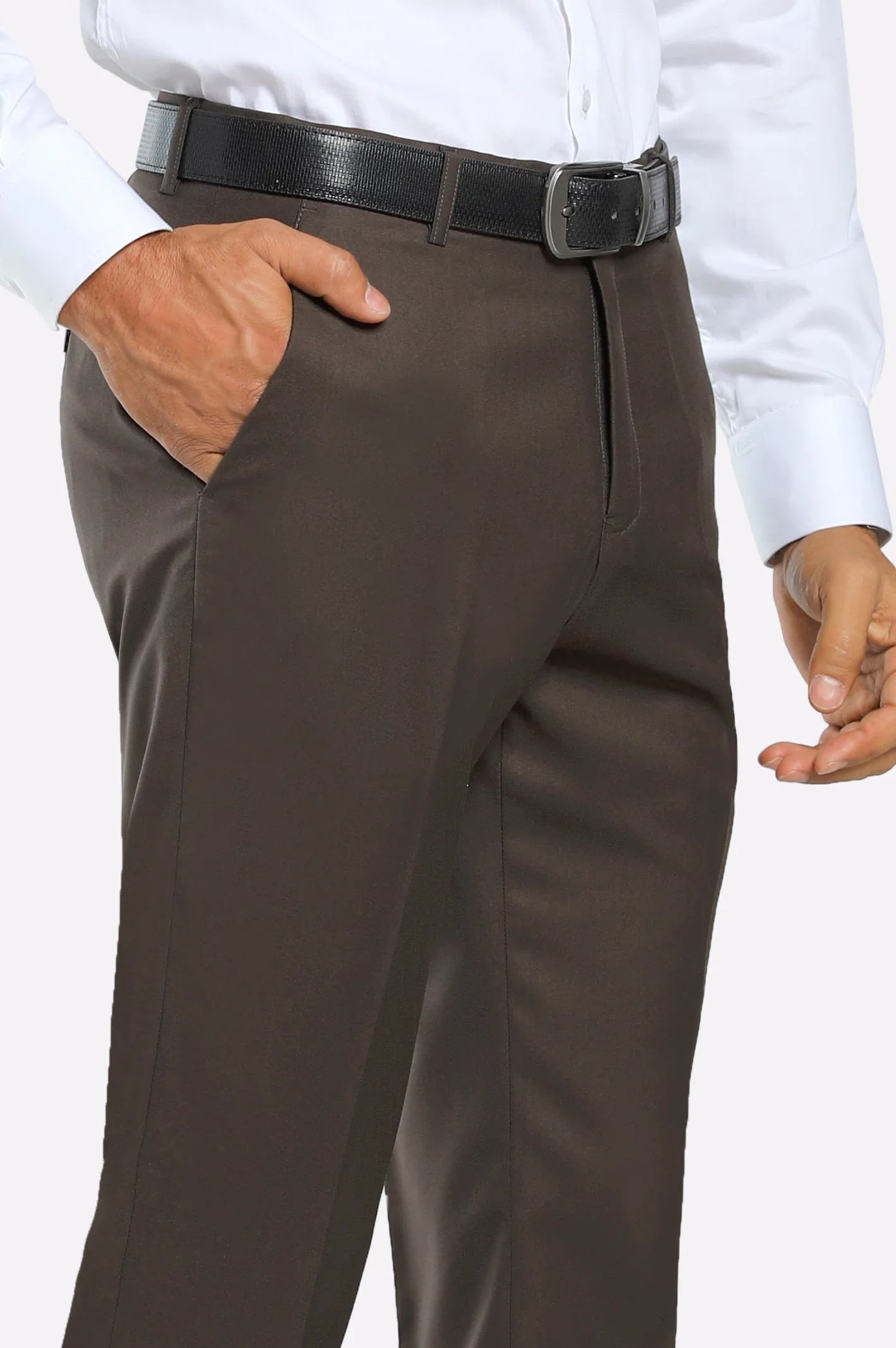 Brown Regular Fit Formal Trouser