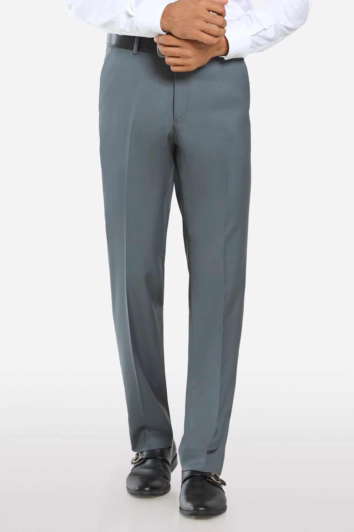 Grey Regular Fit Formal Trouser