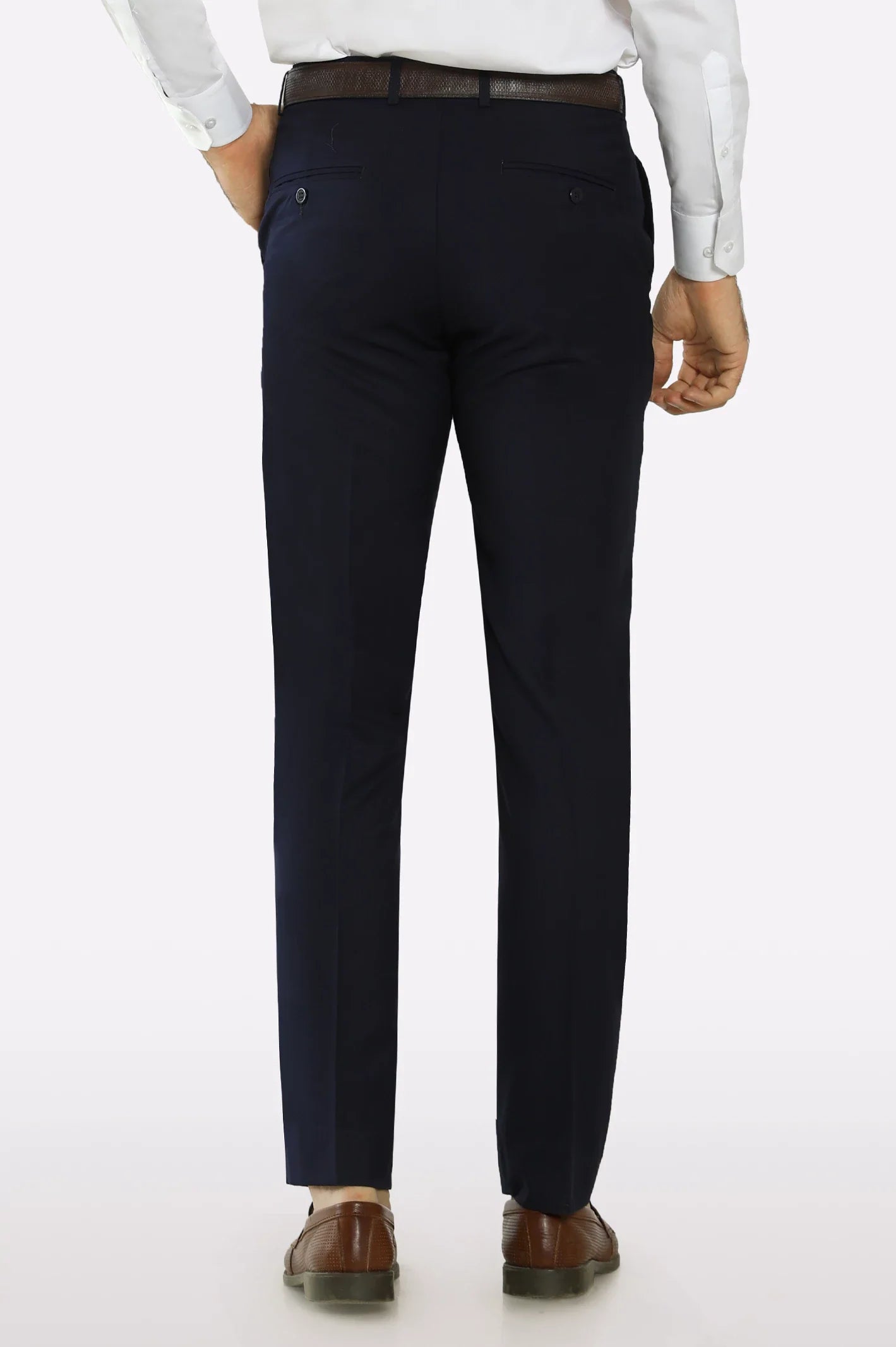 Navy Blue Regular Fit Formal Trouser