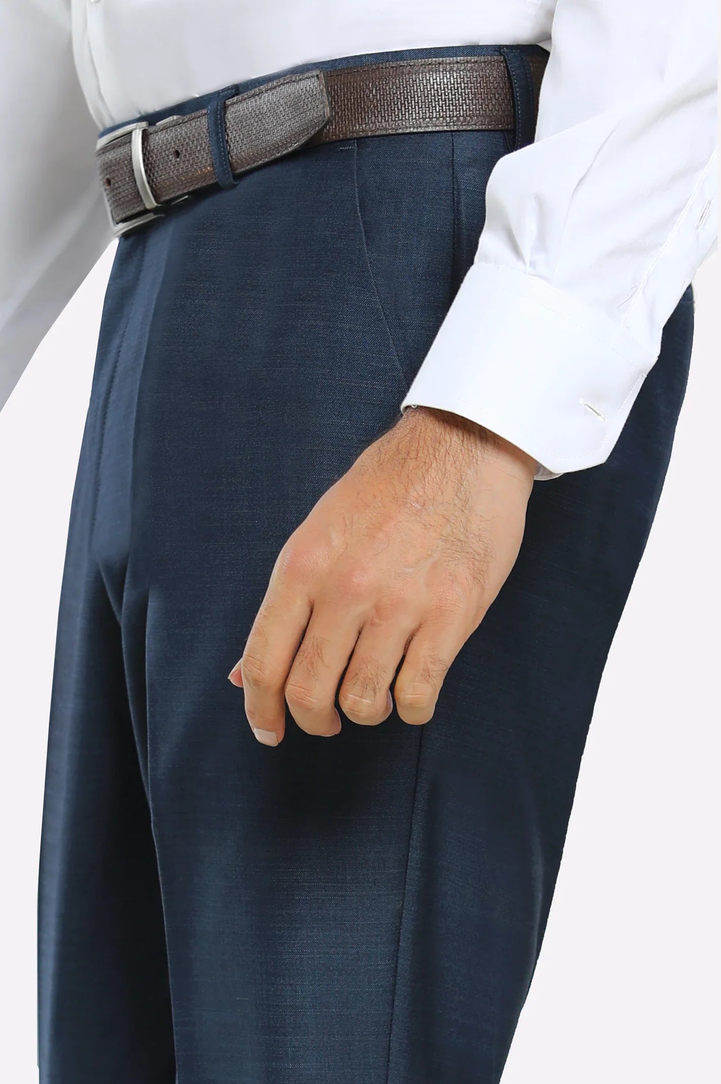 Navy Blue Regular Fit Formal Trouser