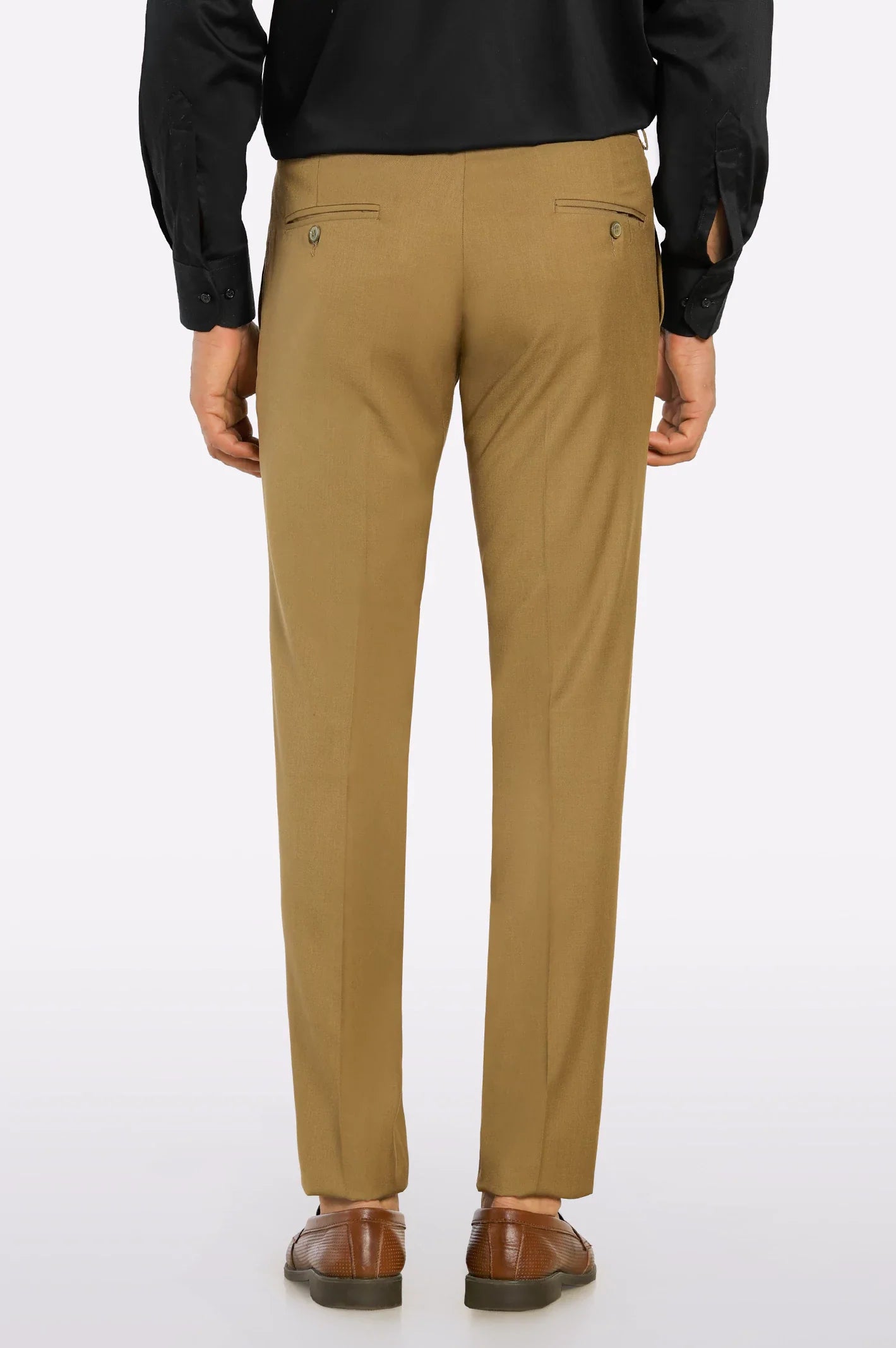 Beige Slim Fit Formal Trouser