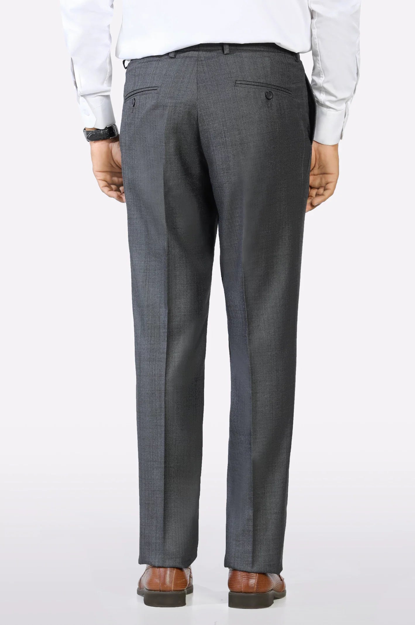 Dark Grey Regular Fit Formal Trouser