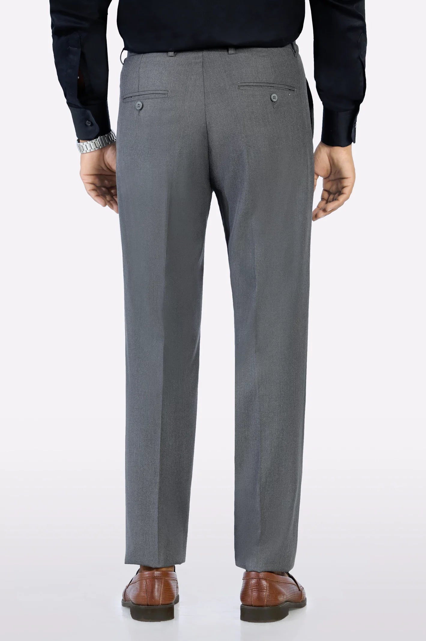 Grey Regular Fit Formal Trouser