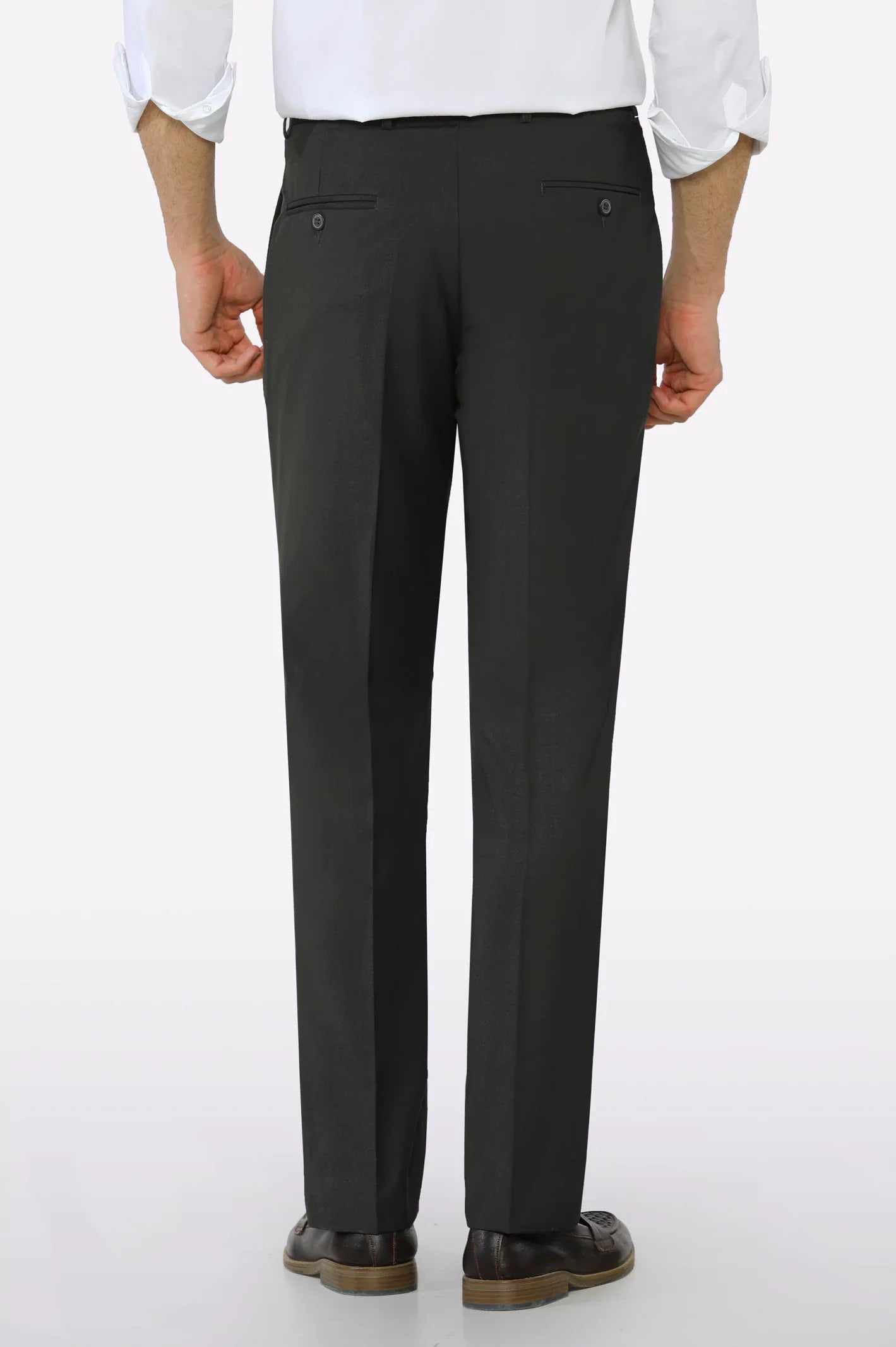 Dark Olive Regular Fit Formal Trouser