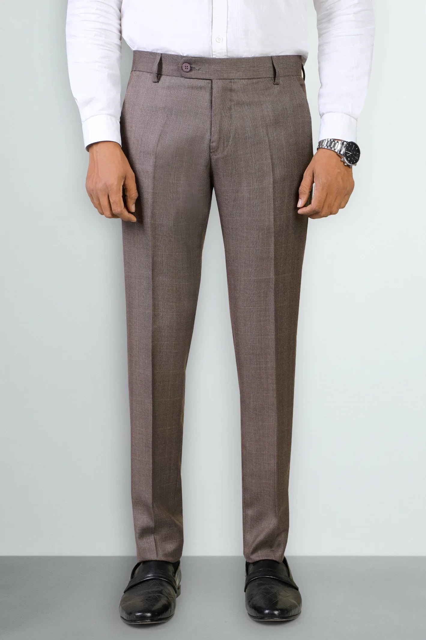 Brown Slim Fit Formal Trouser