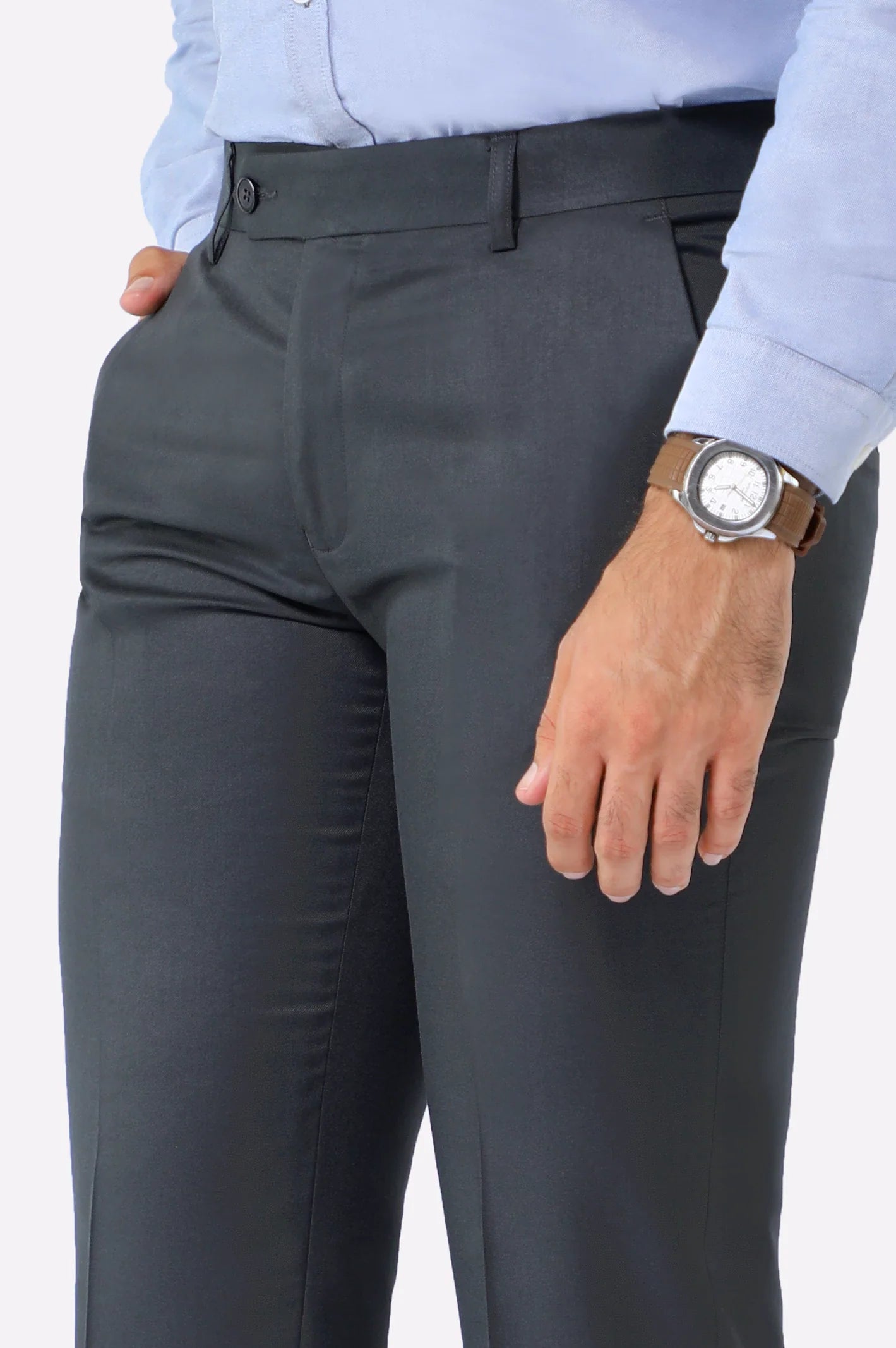 Dark Grey Smart Fit Formal Trouser