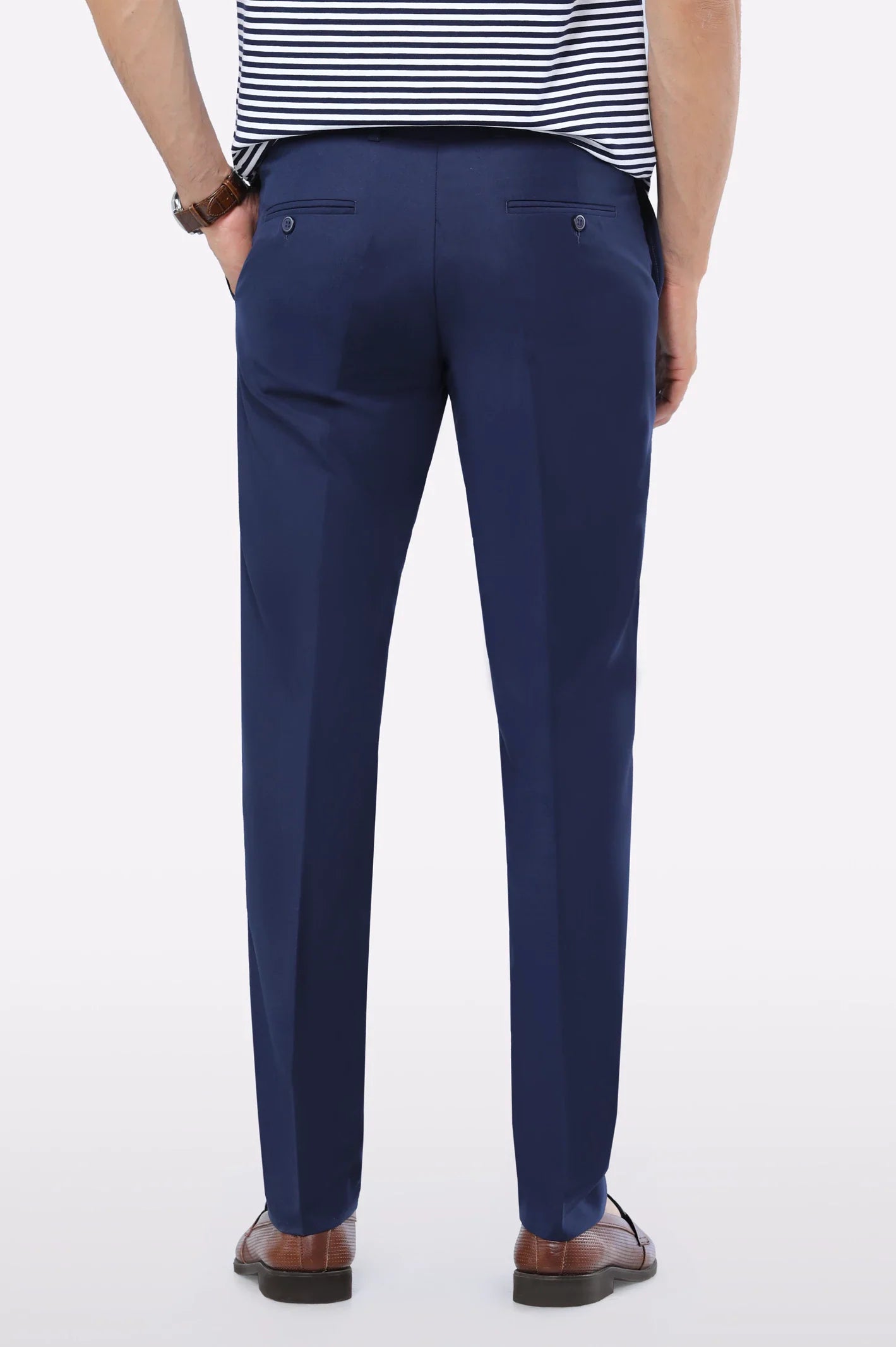 Navy Blue Slim Fit Formal Trouser