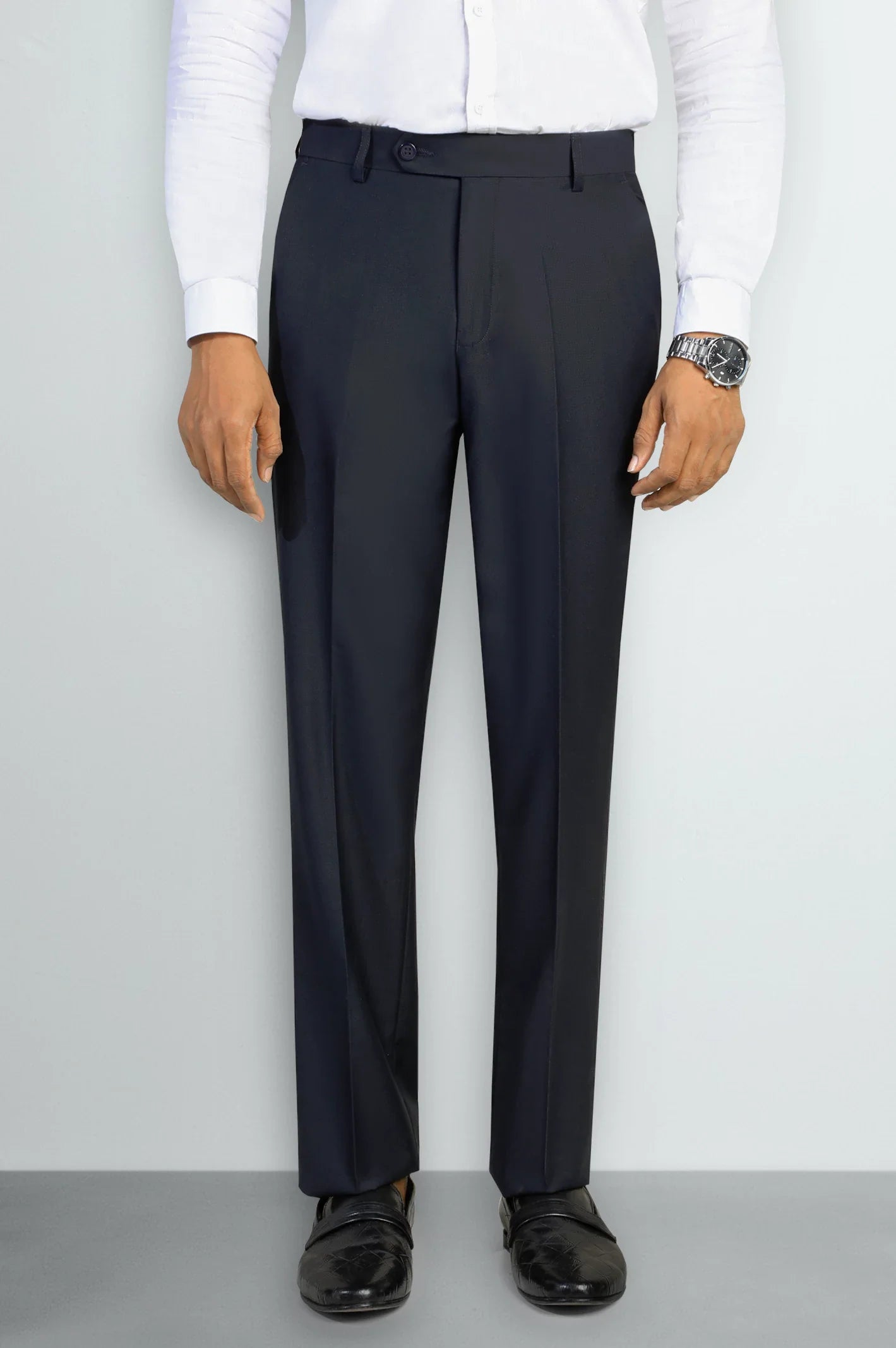 Dark Blue Regular Fit Formal Trouser