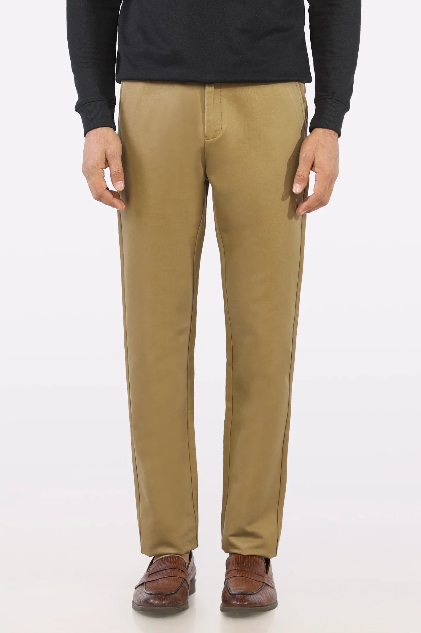 Khaki Smart Fit Cotton Chino From Diners