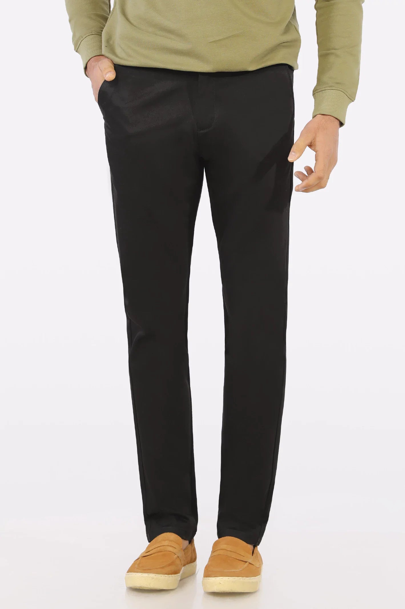 Black Smart Fit Cotton Chino