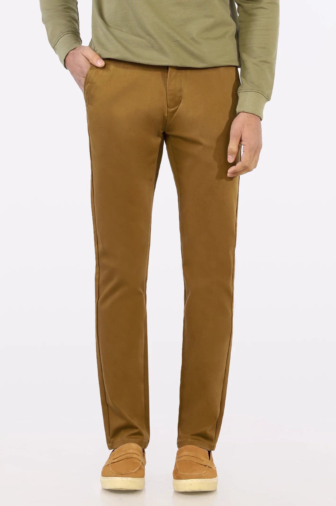 Brown Smart Fit Cotton Chino