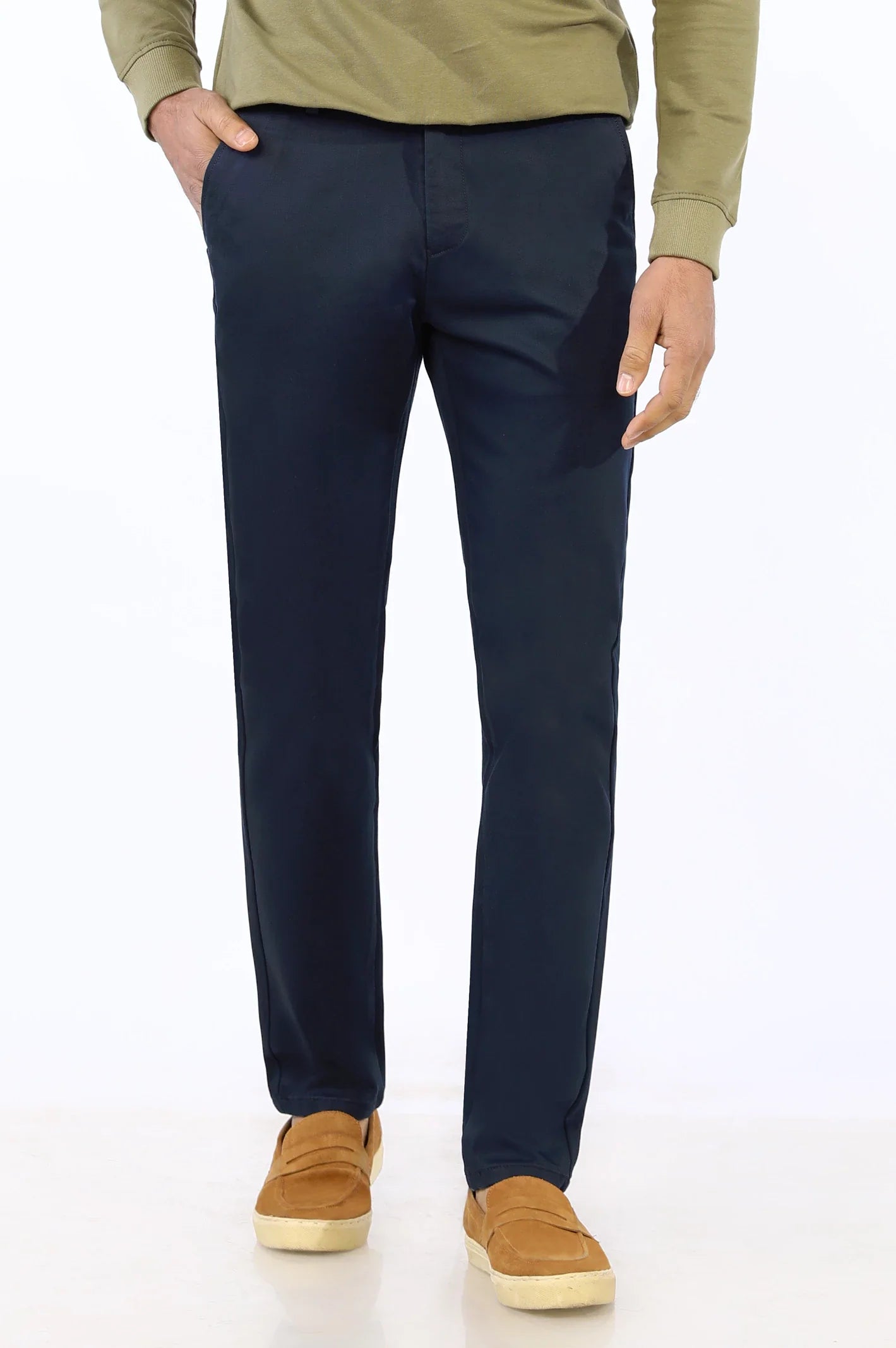 Dark Blue Smart Fit Cotton Chino