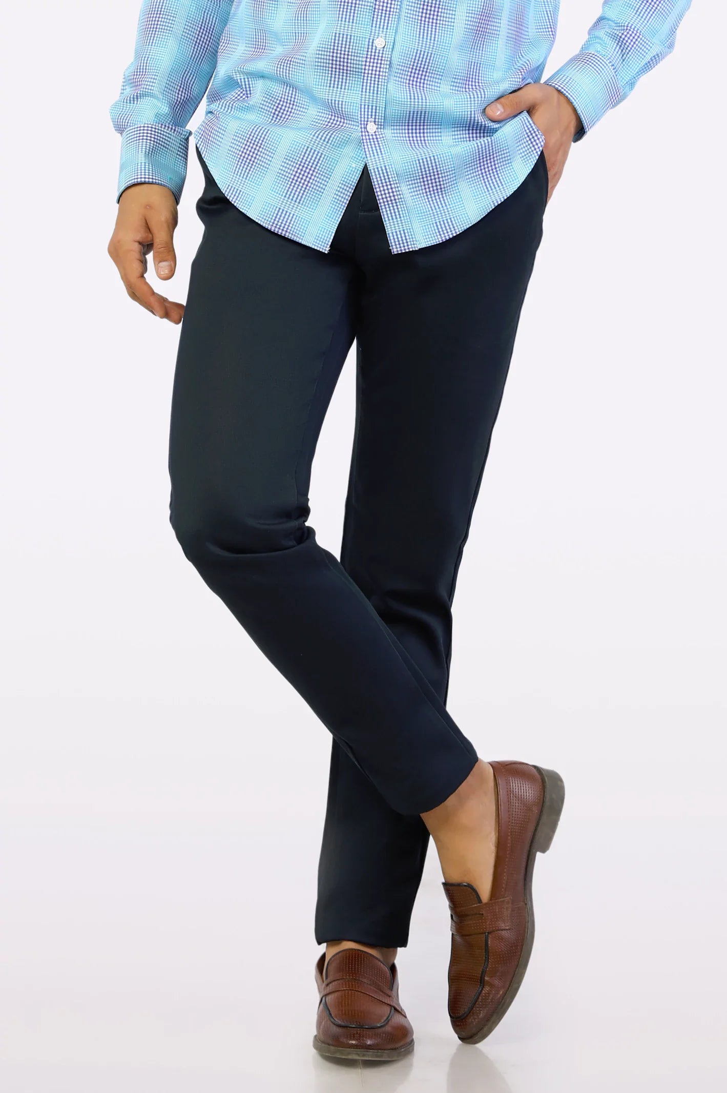 Dark Blue Smart Fit Cotton Chino