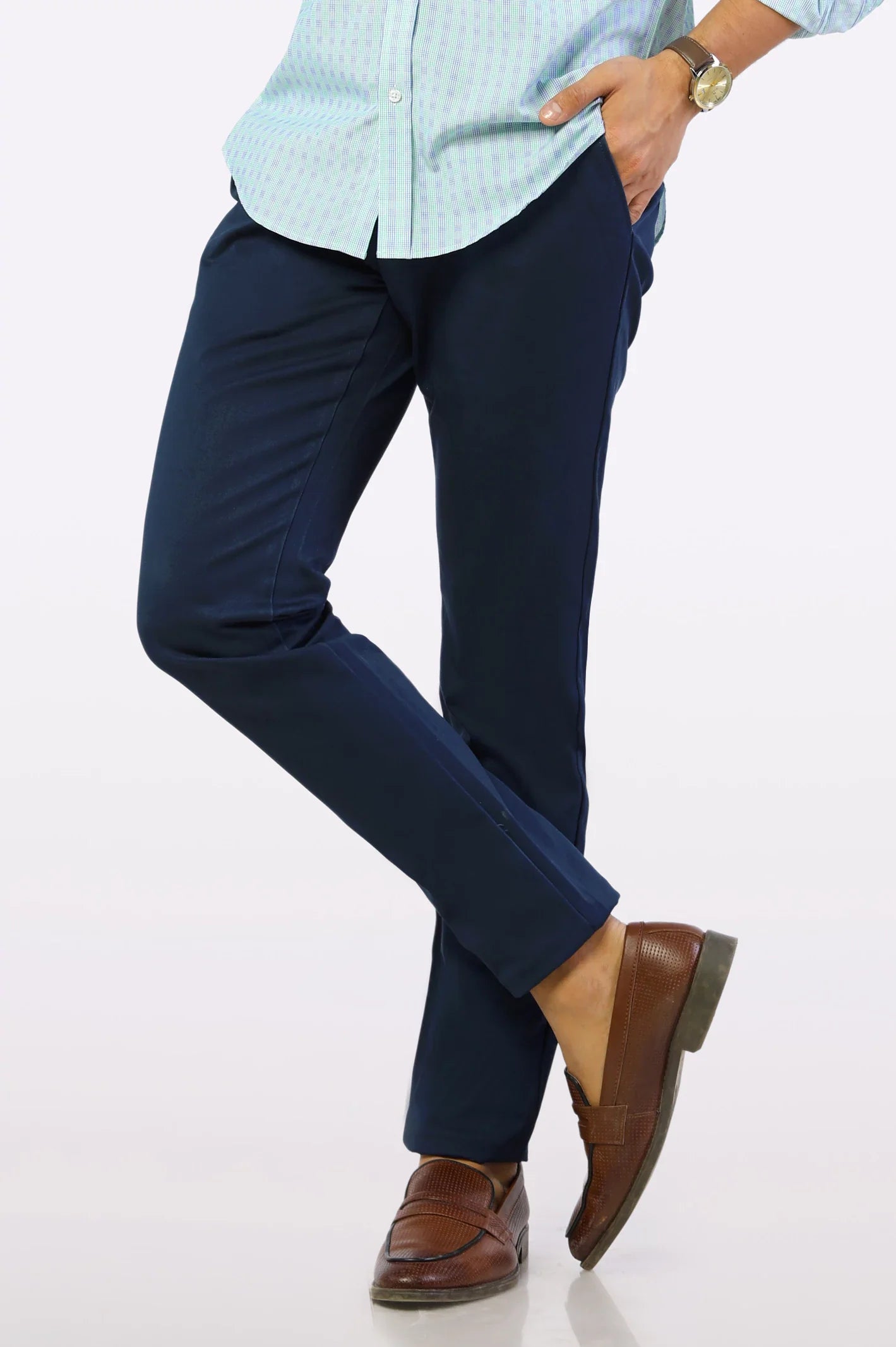 Navy Blue Smart Fit Cotton Chino