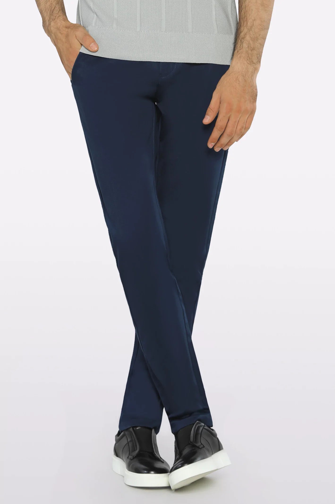 Blue Smart Fit Cotton Chino