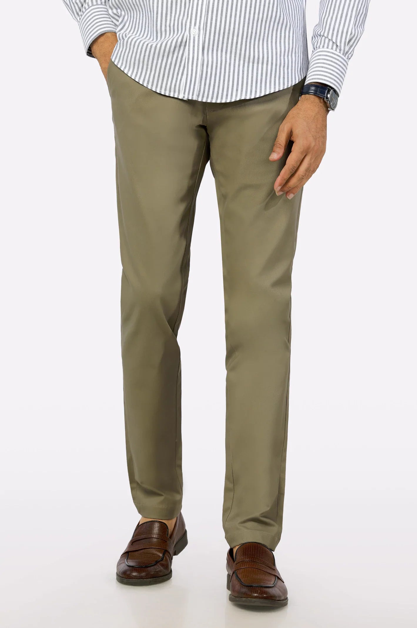 Brown Smart Fit Cotton Chino