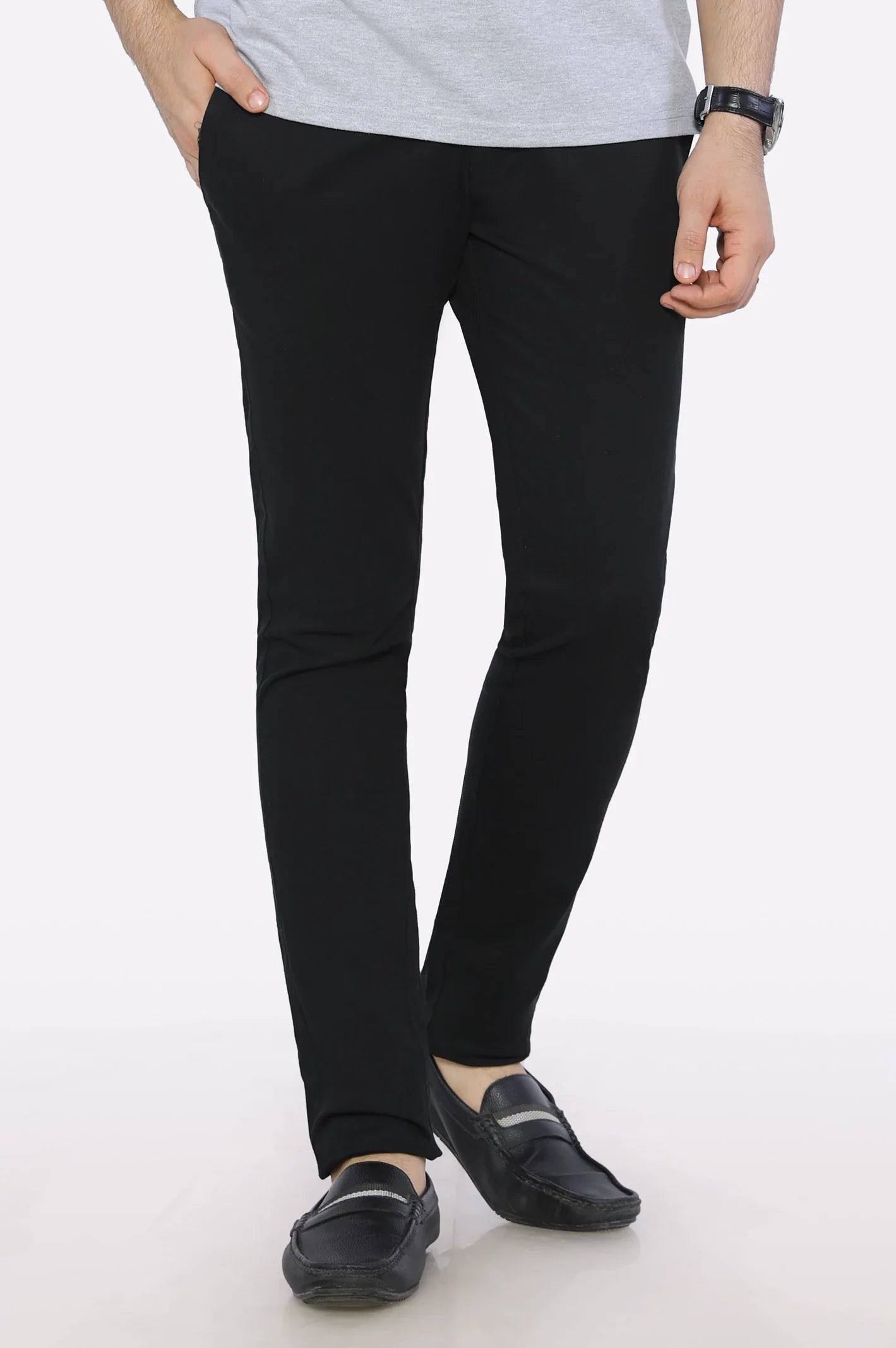 Black Slim Fit Cotton Chino