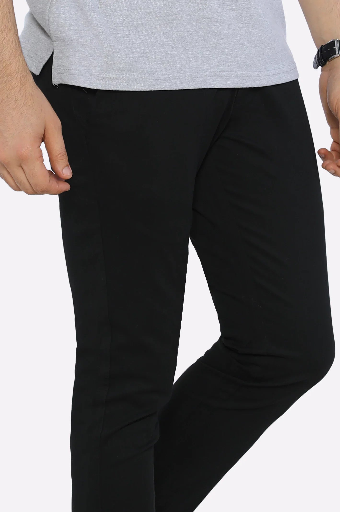 Black Slim Fit Cotton Chino